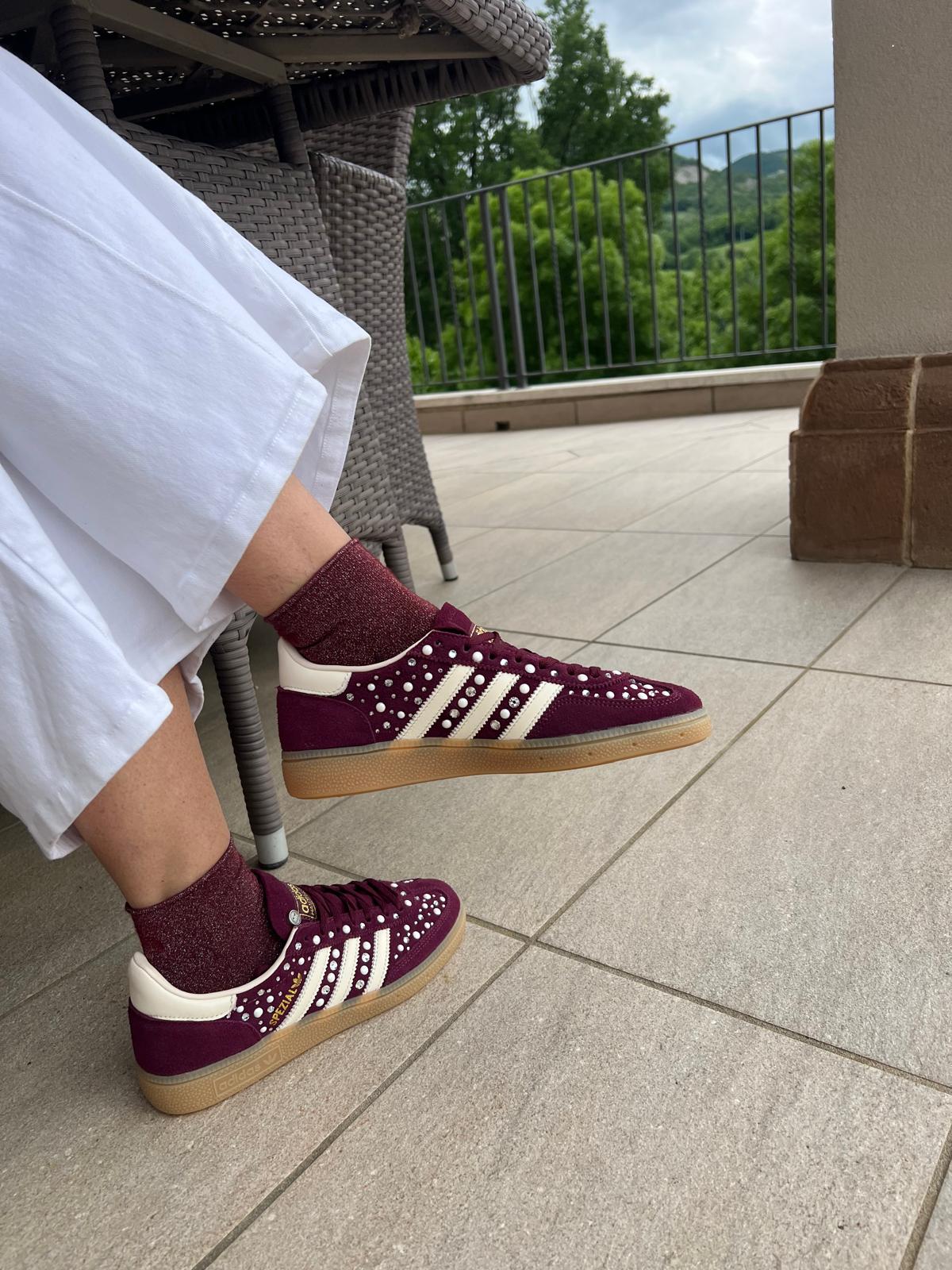 Adidas Original SPEZIAL MAROON/CREWHT Total Strass Termo e Perle
