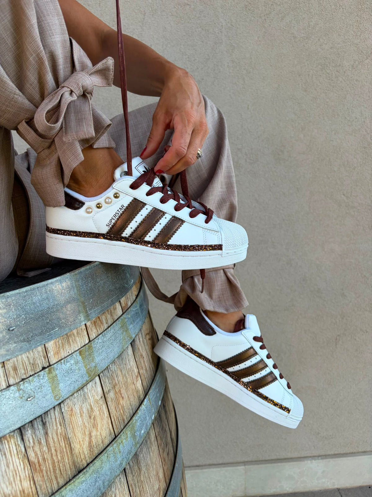Adidas Superstar pelle cocco e glitter