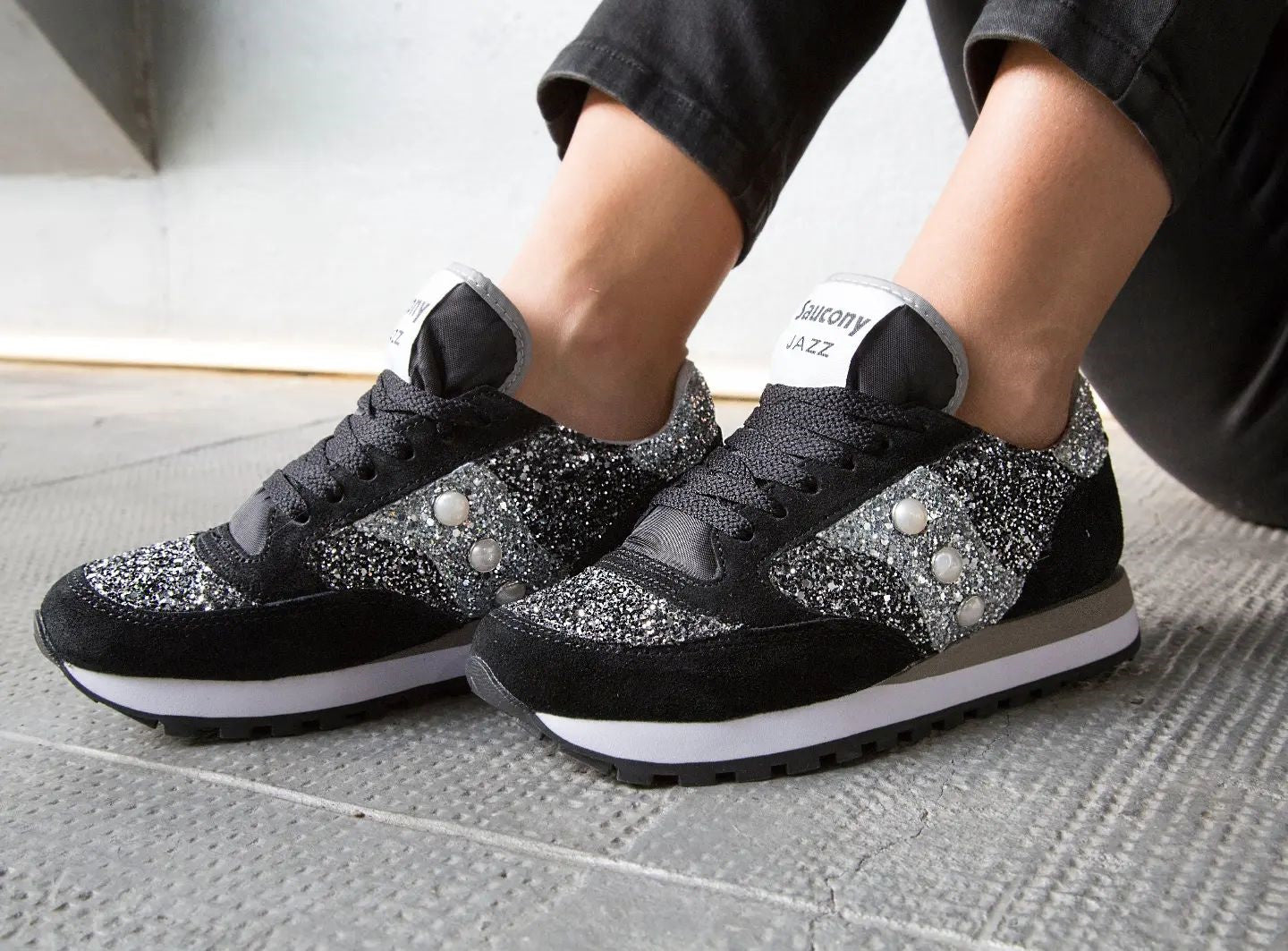Saucony Jazz Black Total Glitter