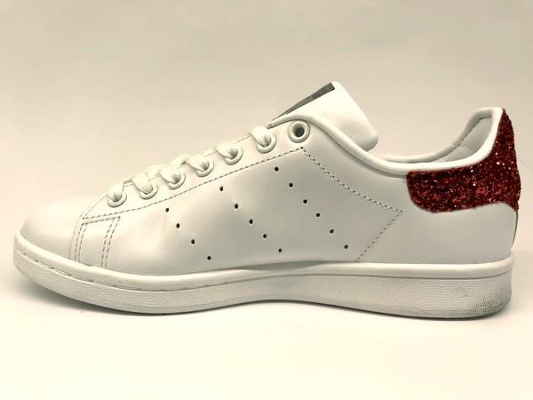 Adidas Smith Smith con cuori in glitter rosso