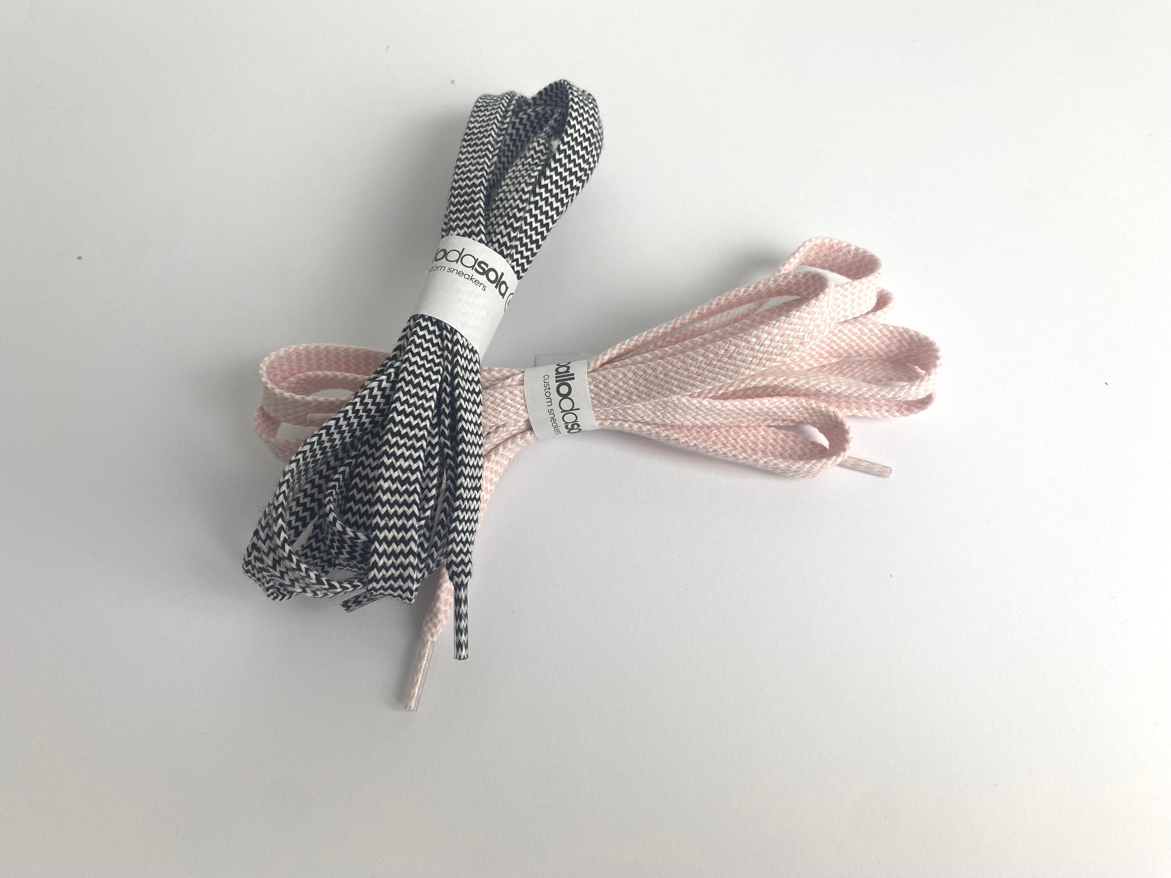 LACCI ZIG ZAG ROSA/BIANCO 120 CM