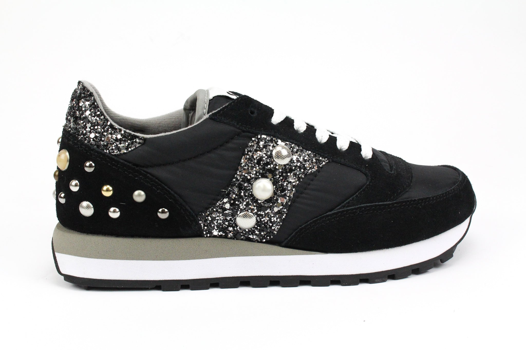 Saucony Jazz Black Silver Glitter & Borchie/Perle