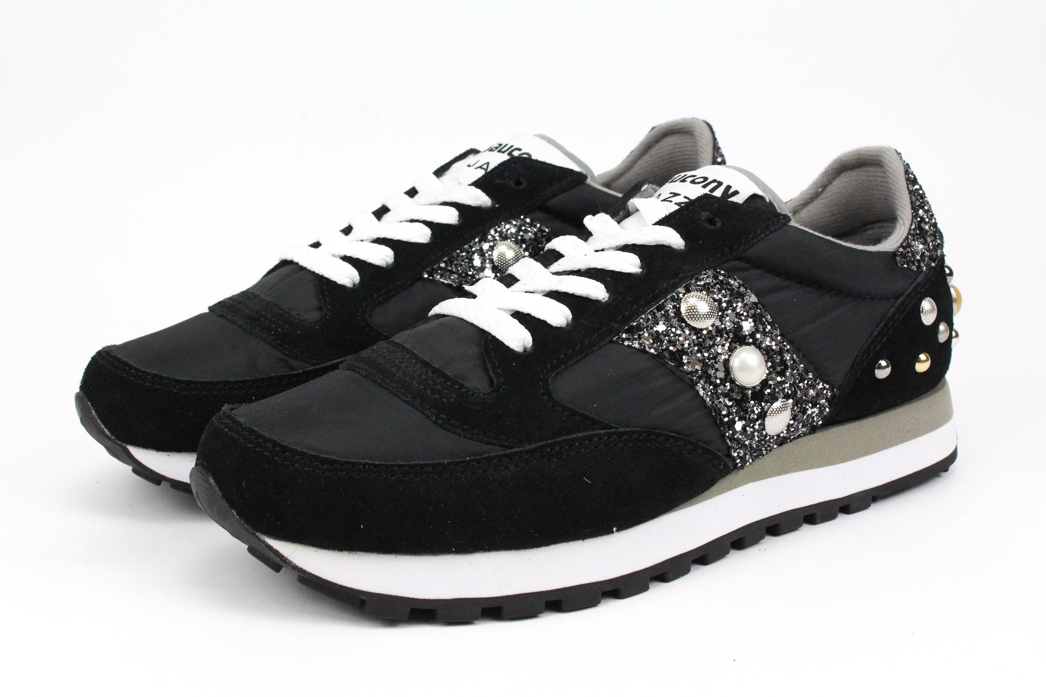 Saucony Jazz Black Silver Glitter & Borchie/Perle