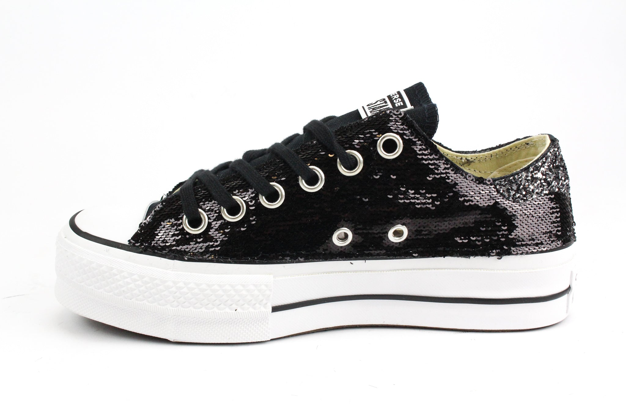 Converse All Star Platform Bassa Black Paillettes & Glitter