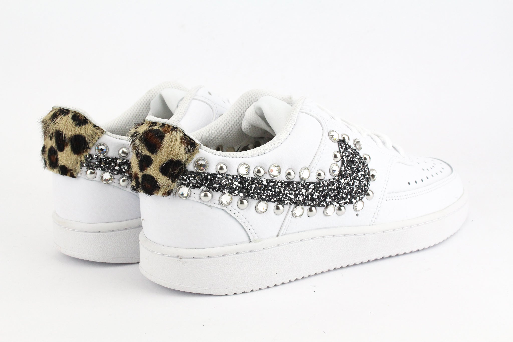 Nike Court Vision Low Maculate Black Silver Glitter & Strass