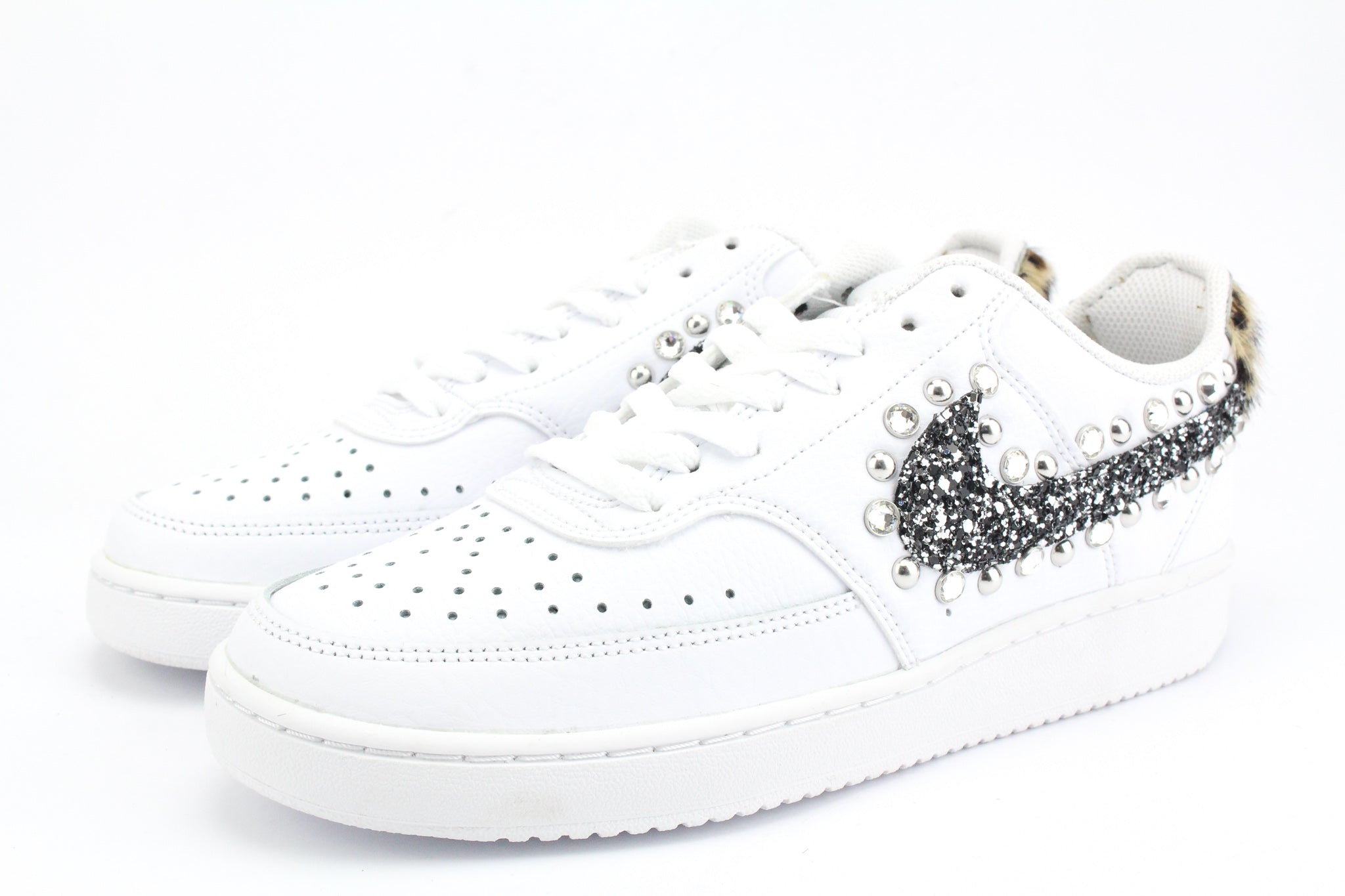 Nike Court Vision Low Maculate Black Silver Glitter & Strass