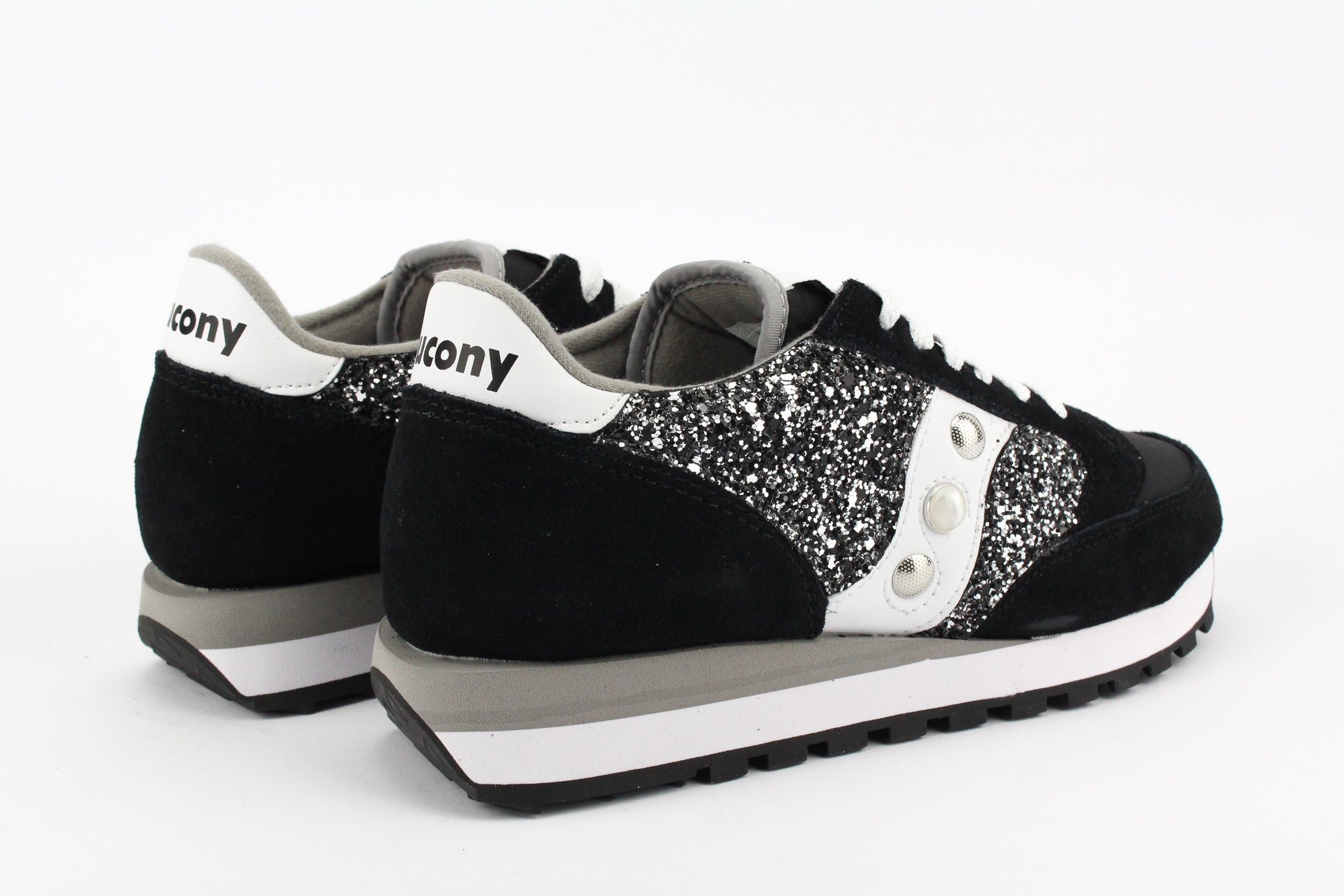 Saucony Jazz Black Silver Glitter & Borchie