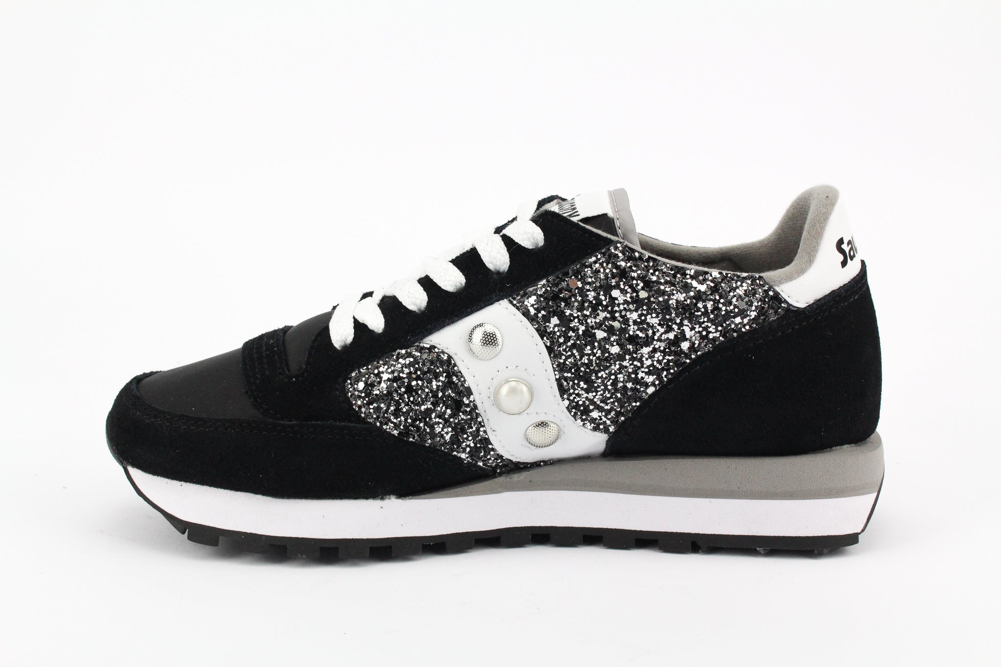 Saucony Jazz Black Silver Glitter & Borchie