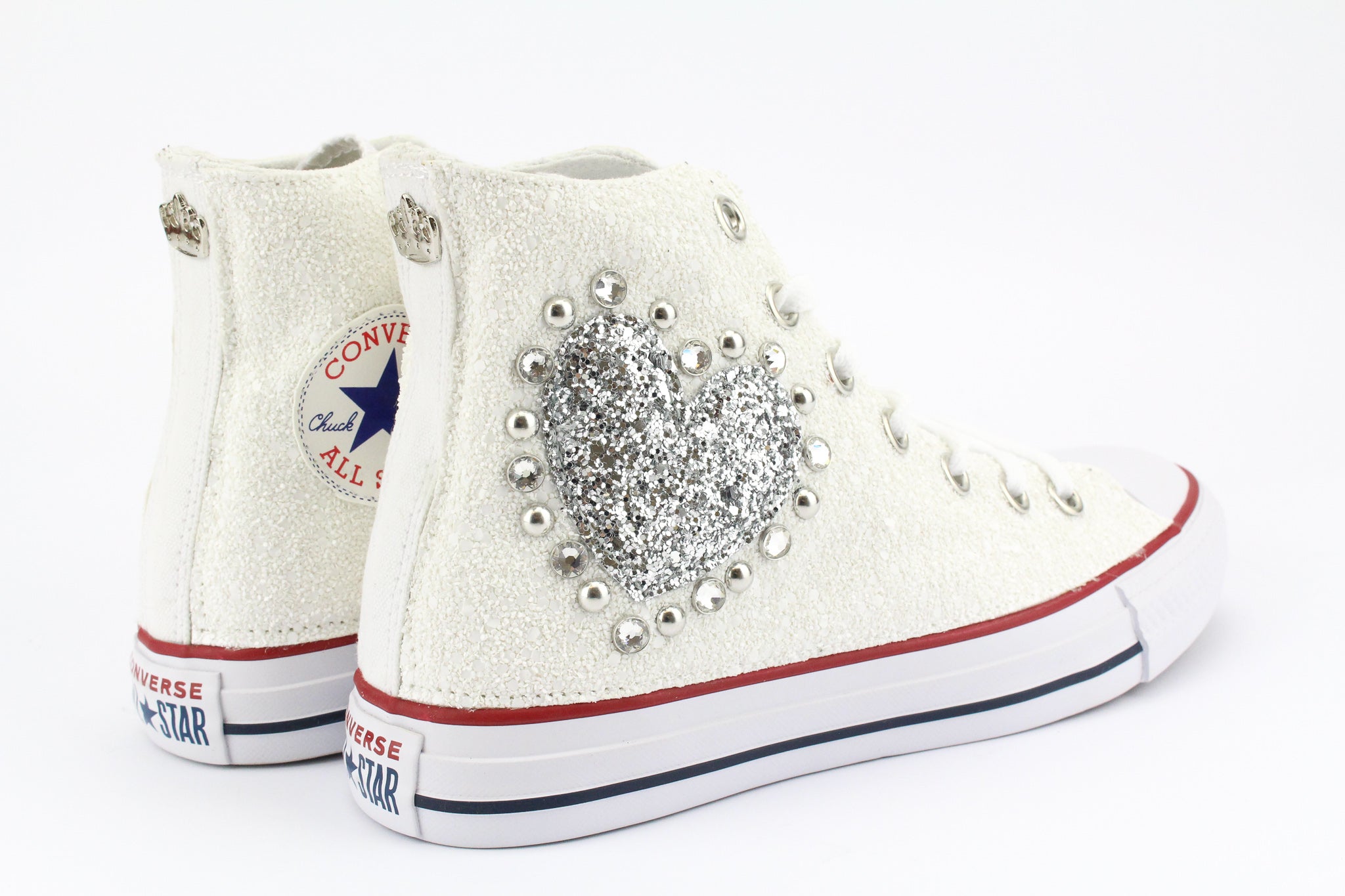 Converse All Star White Cuore Glitter & Strass