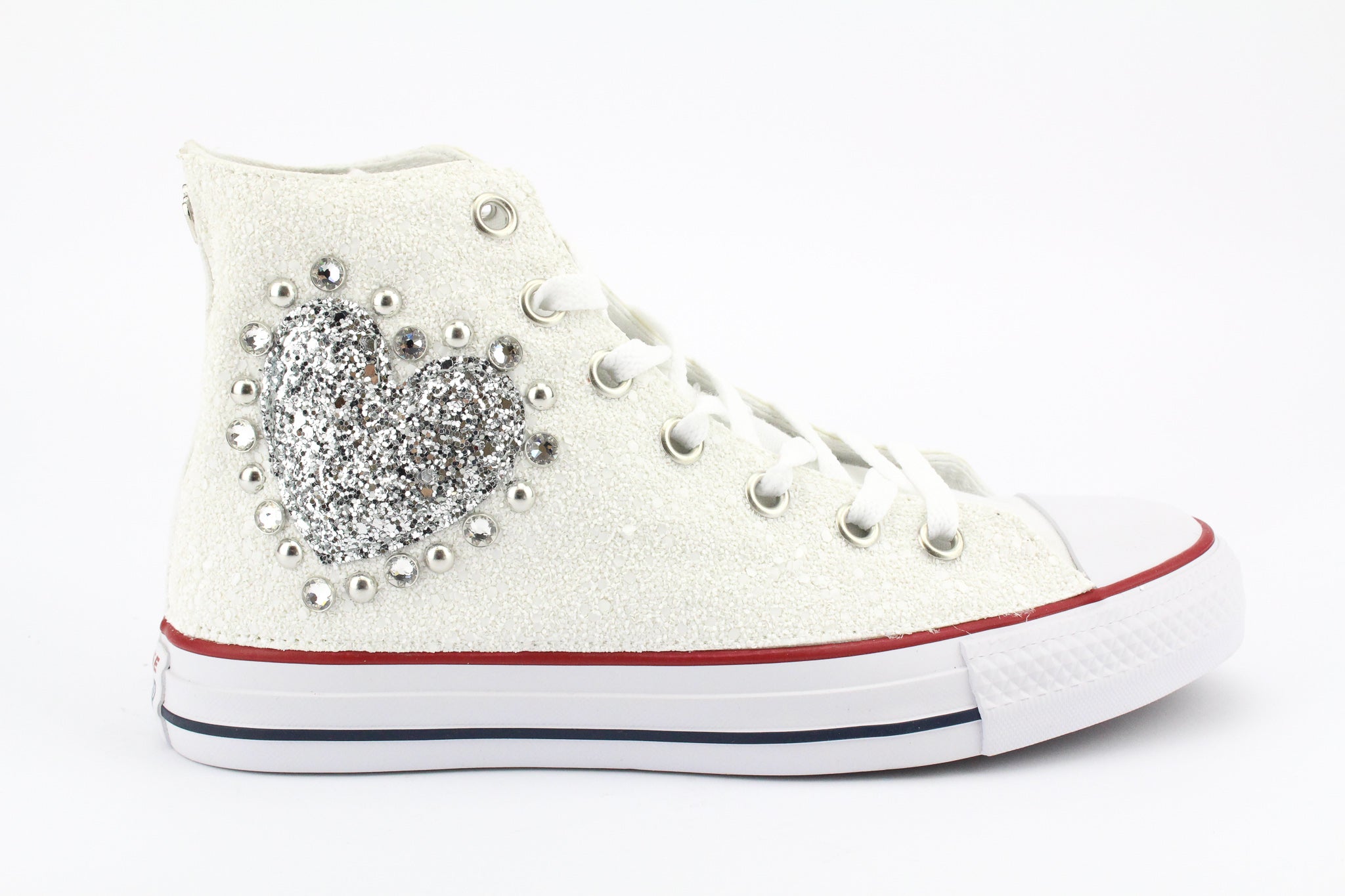 Converse All Star White Cuore Glitter & Strass