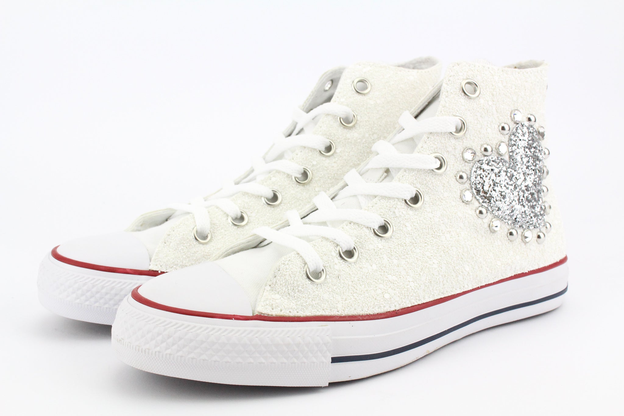 Converse All Star White Cuore Glitter & Strass