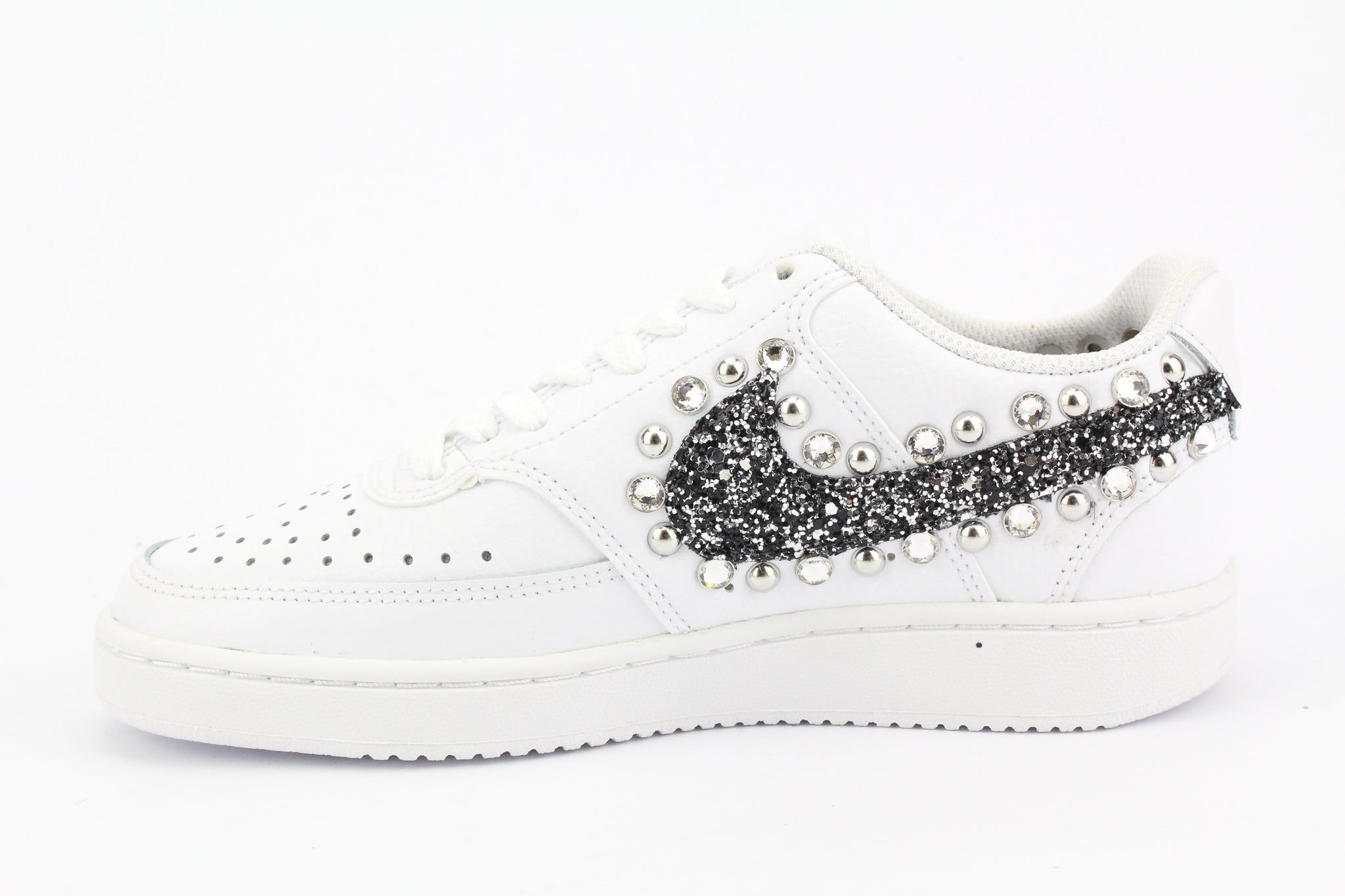 Nike Court Vision Low Black Silver Glitter & Strass