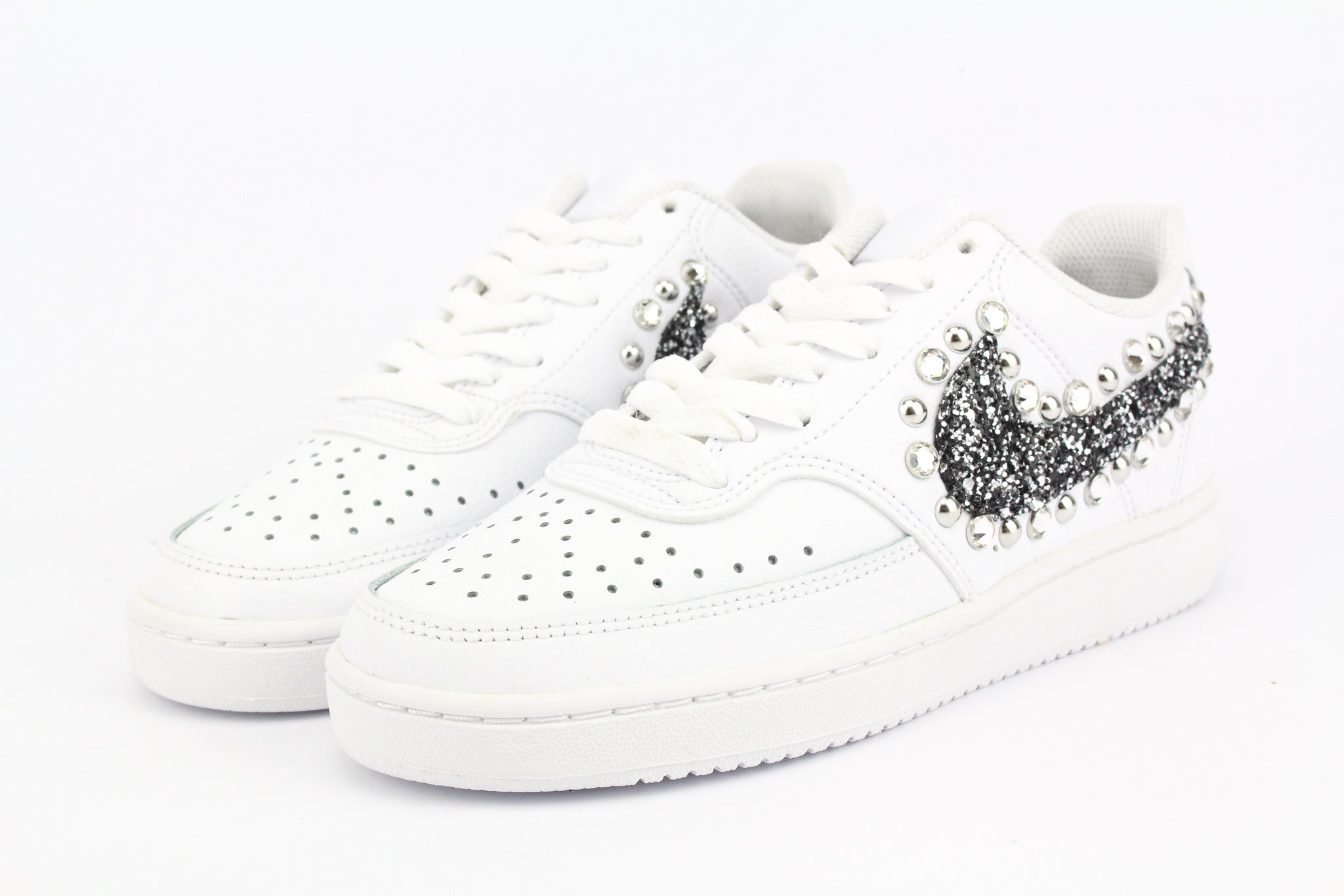 Nike Court Vision Low Black Silver Glitter & Strass