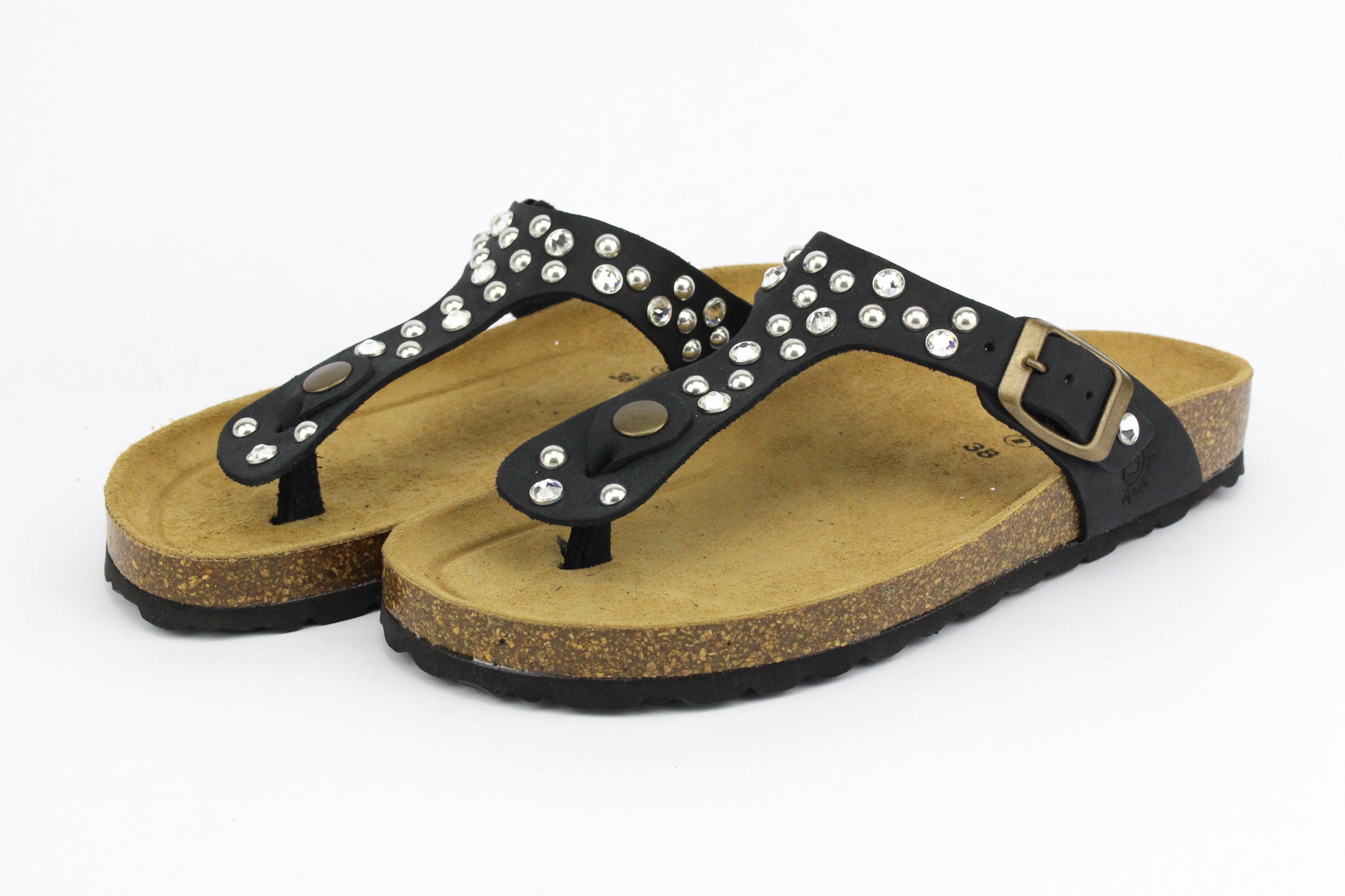 Sandali Infradito Black Strass & Borchie