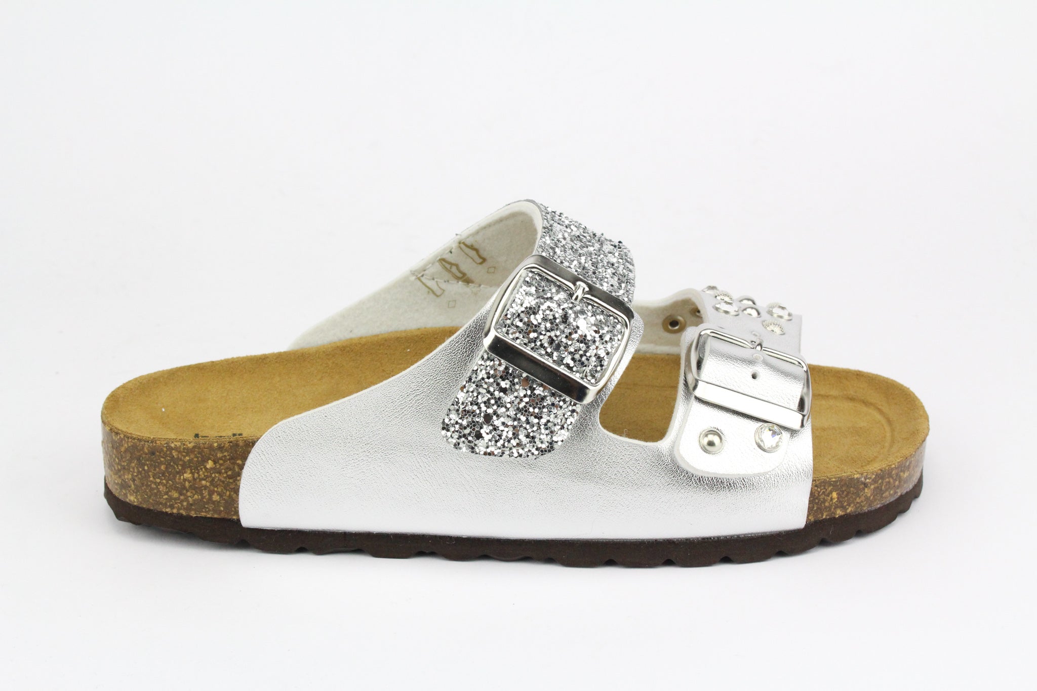 Sandali Silver Strass Borchie & Glitter