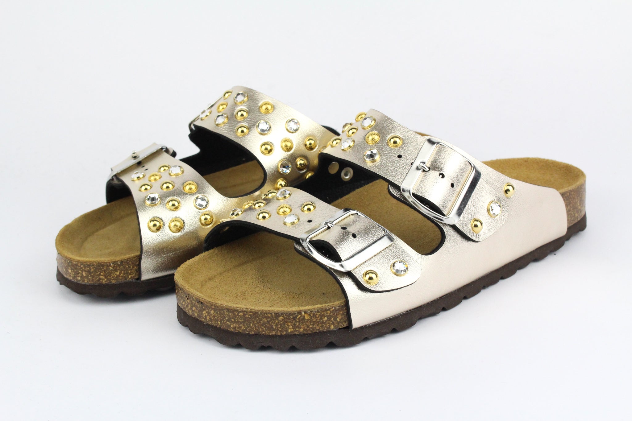 Sandali Gold Strass & Borchie