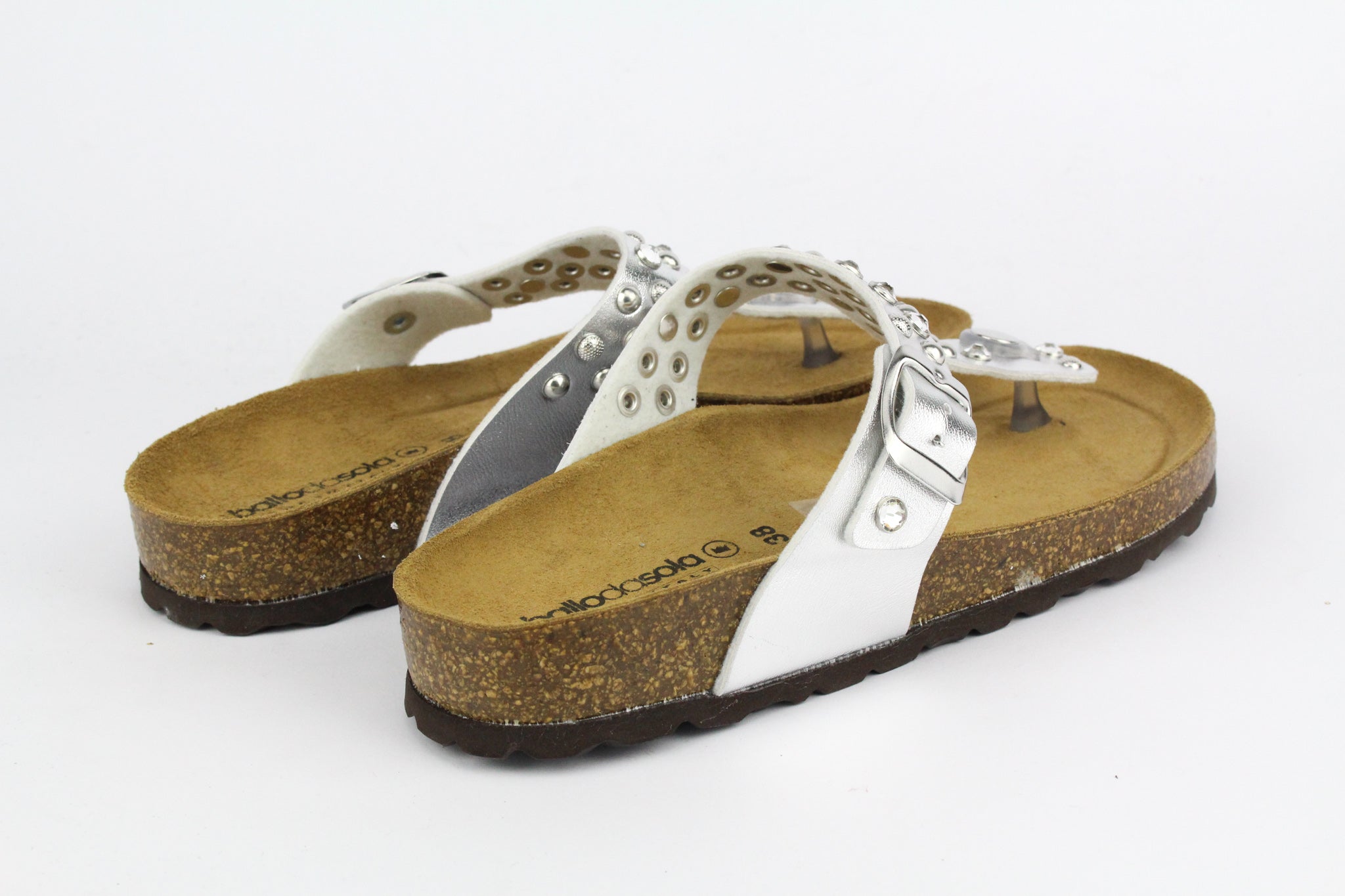 Sandali Silver Infradito Strass & Borchie