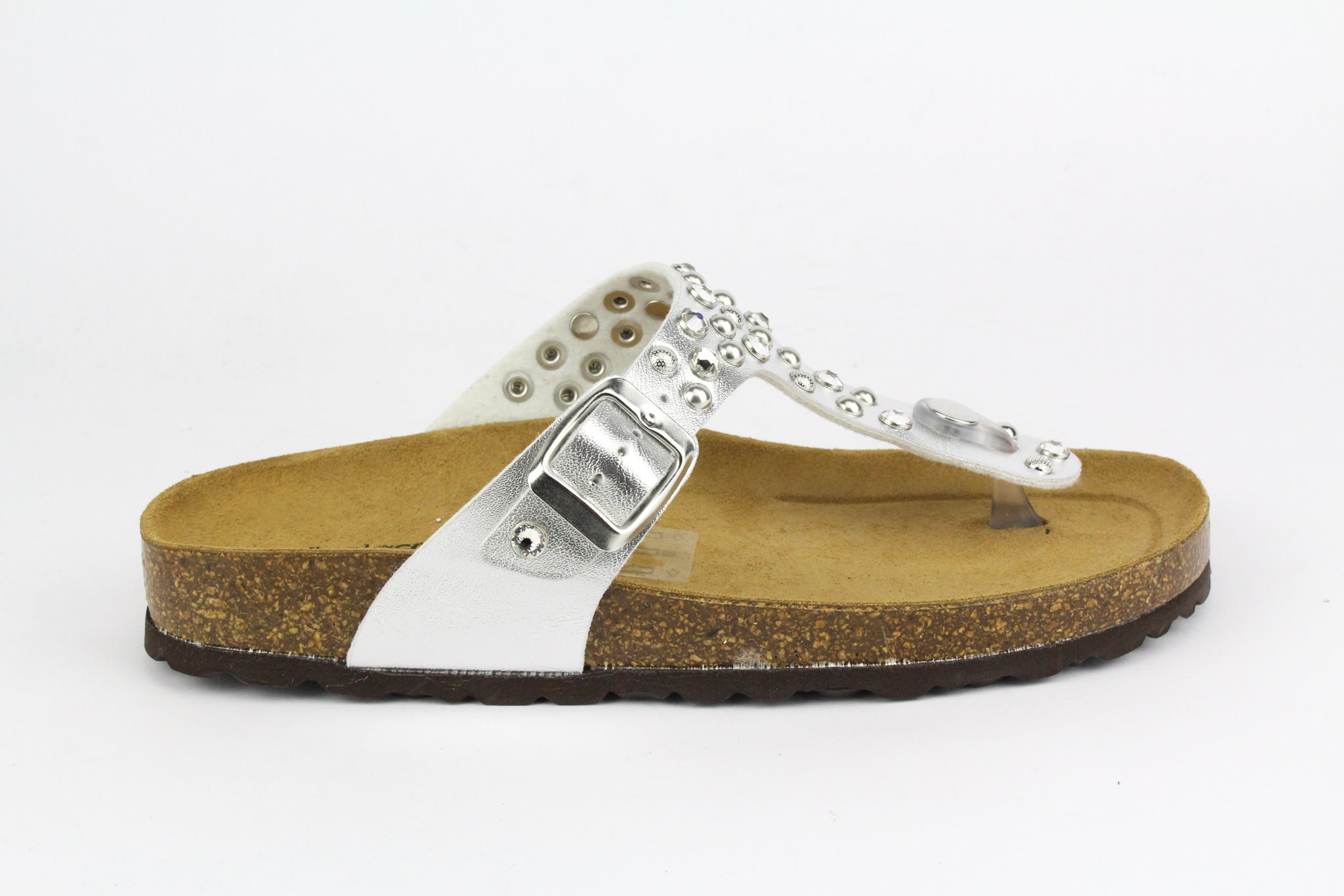 Sandali Silver Infradito Strass & Borchie