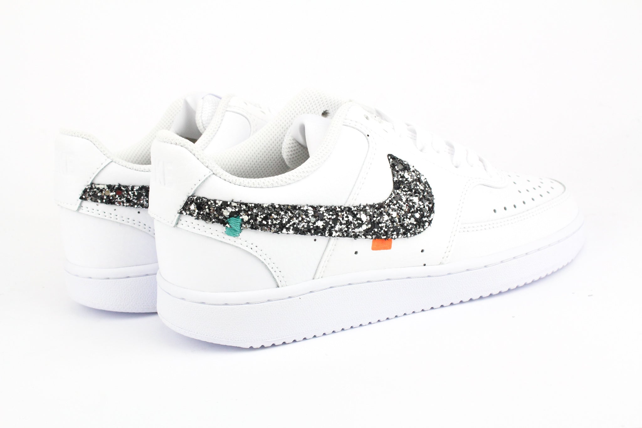Nike Court Vision Low Black Silver Glitter & Ricami