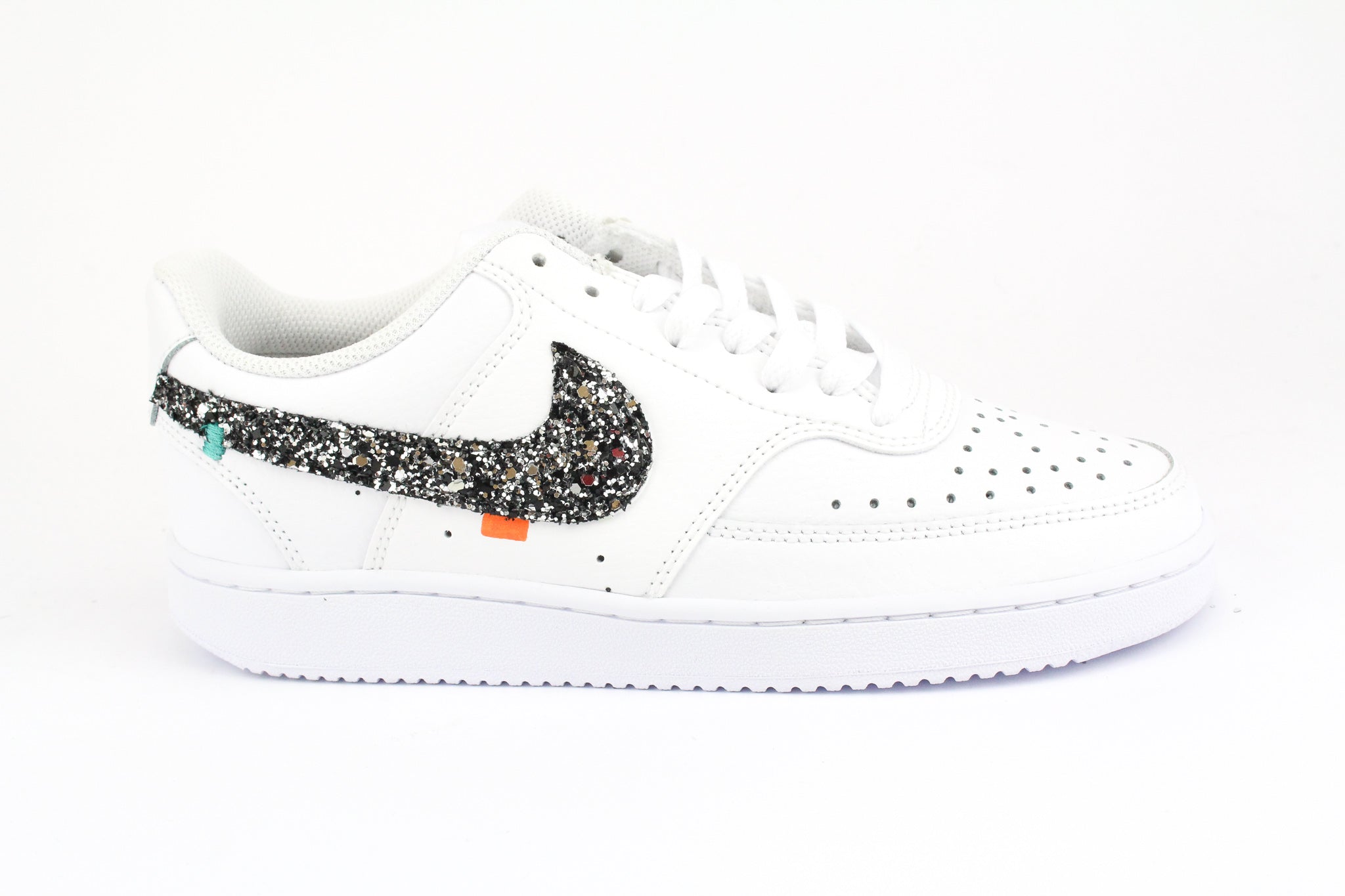 Nike Court Vision Low Black Silver Glitter & Ricami
