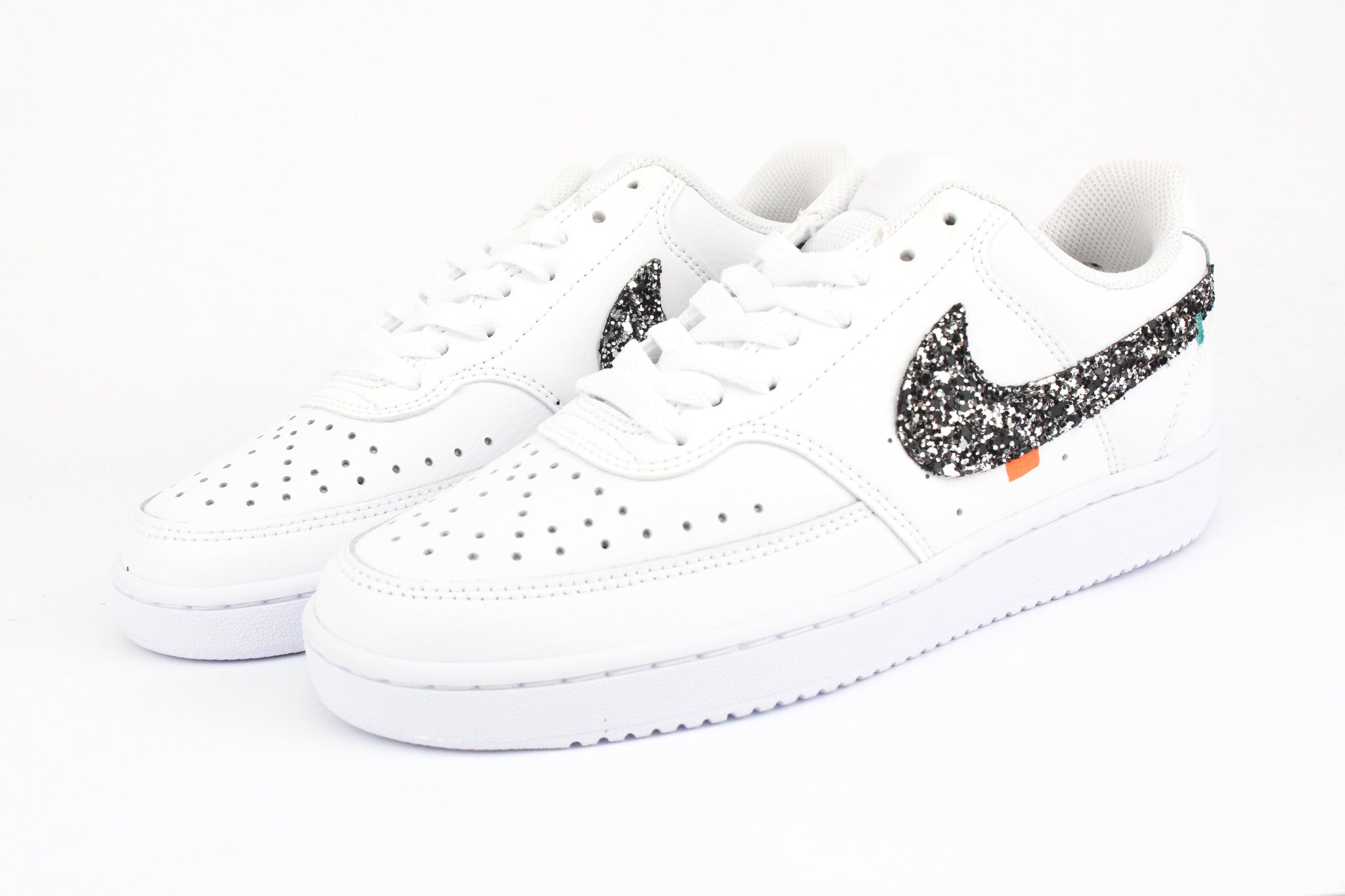 Nike Court Vision Low Black Silver Glitter & Ricami