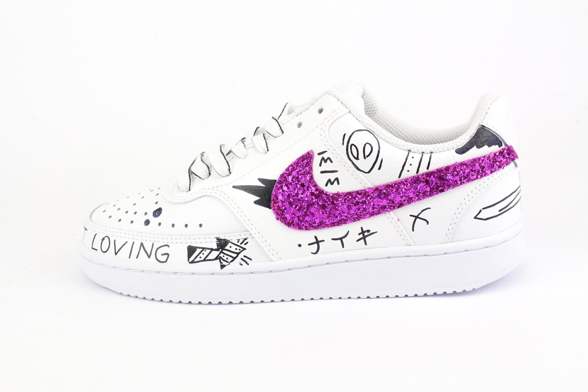 Nike Court Vision Low Glitter Eye & Sword