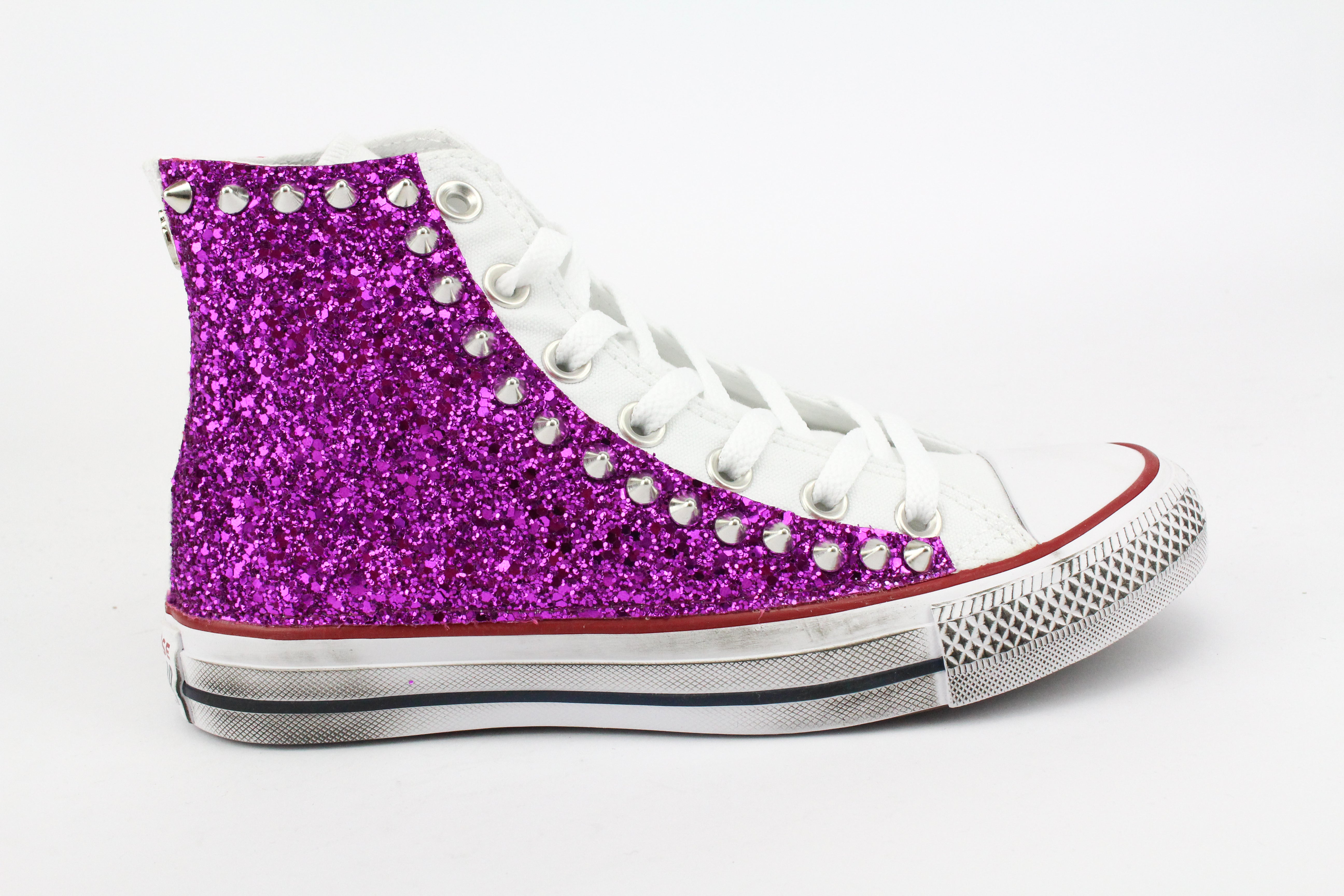 Converse All Star Glitter Purple & Borchie