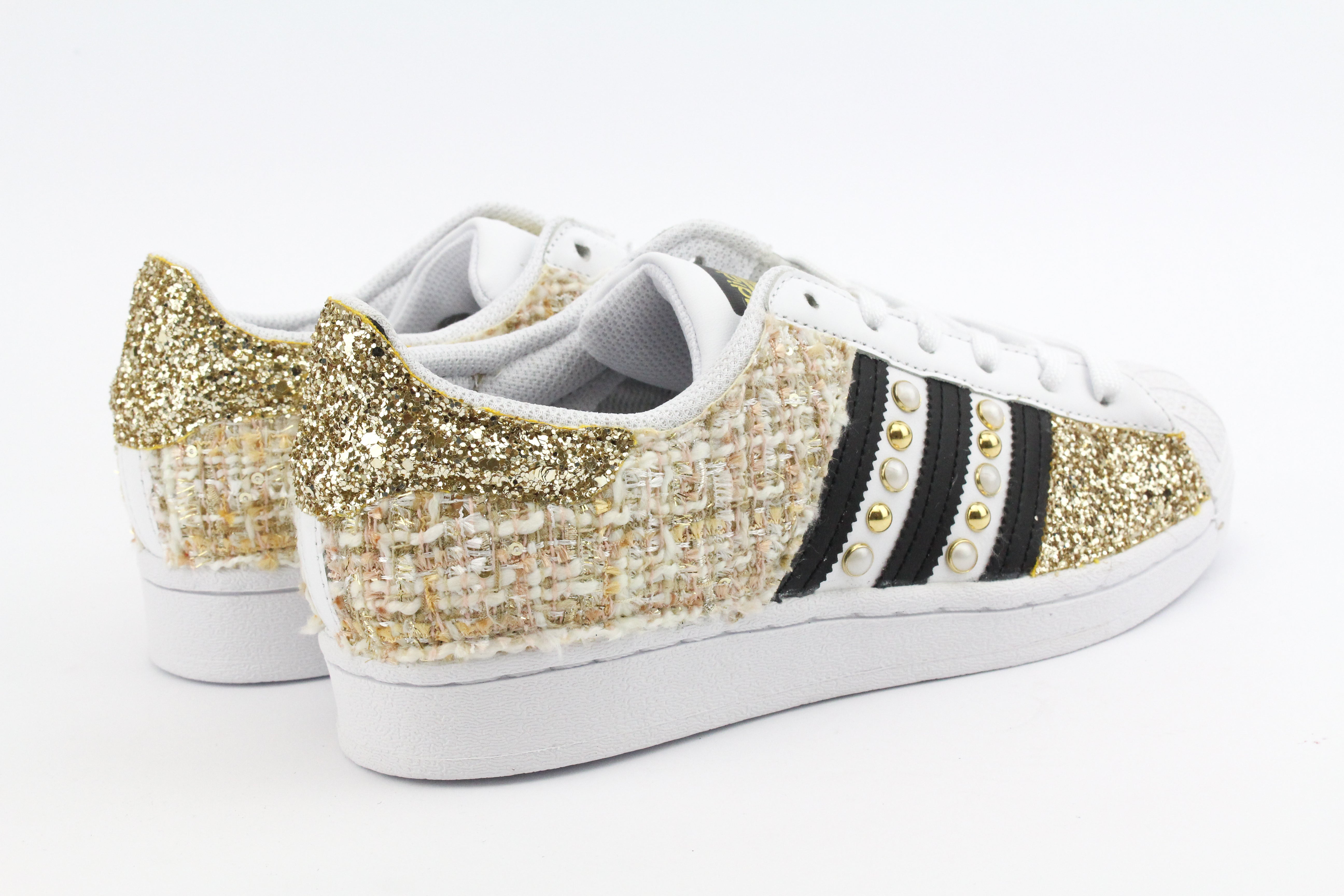 Adidas Superstar Gold Bouclè Glitter & Borchie