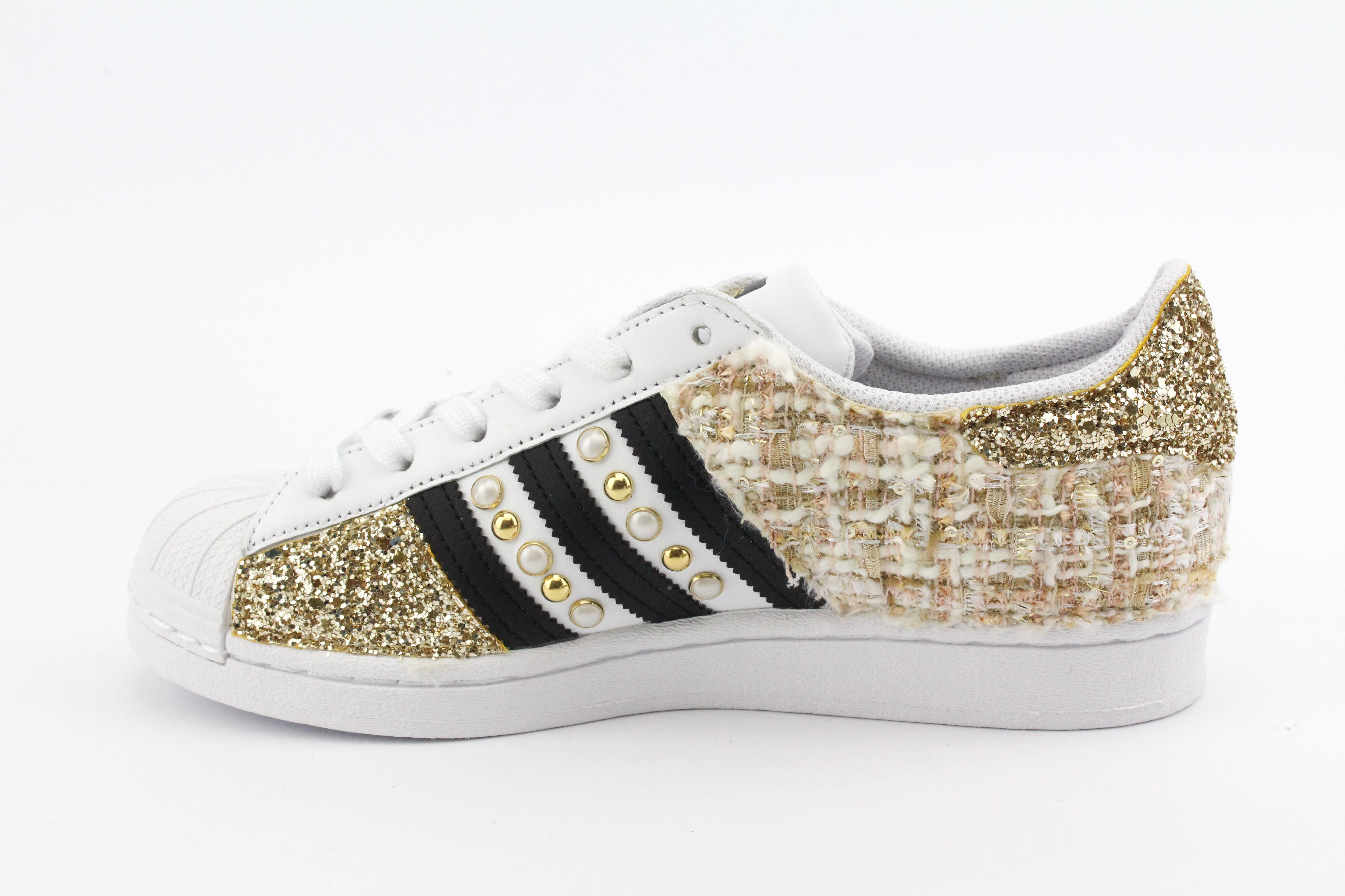 Adidas Superstar Gold Bouclè Glitter & Borchie