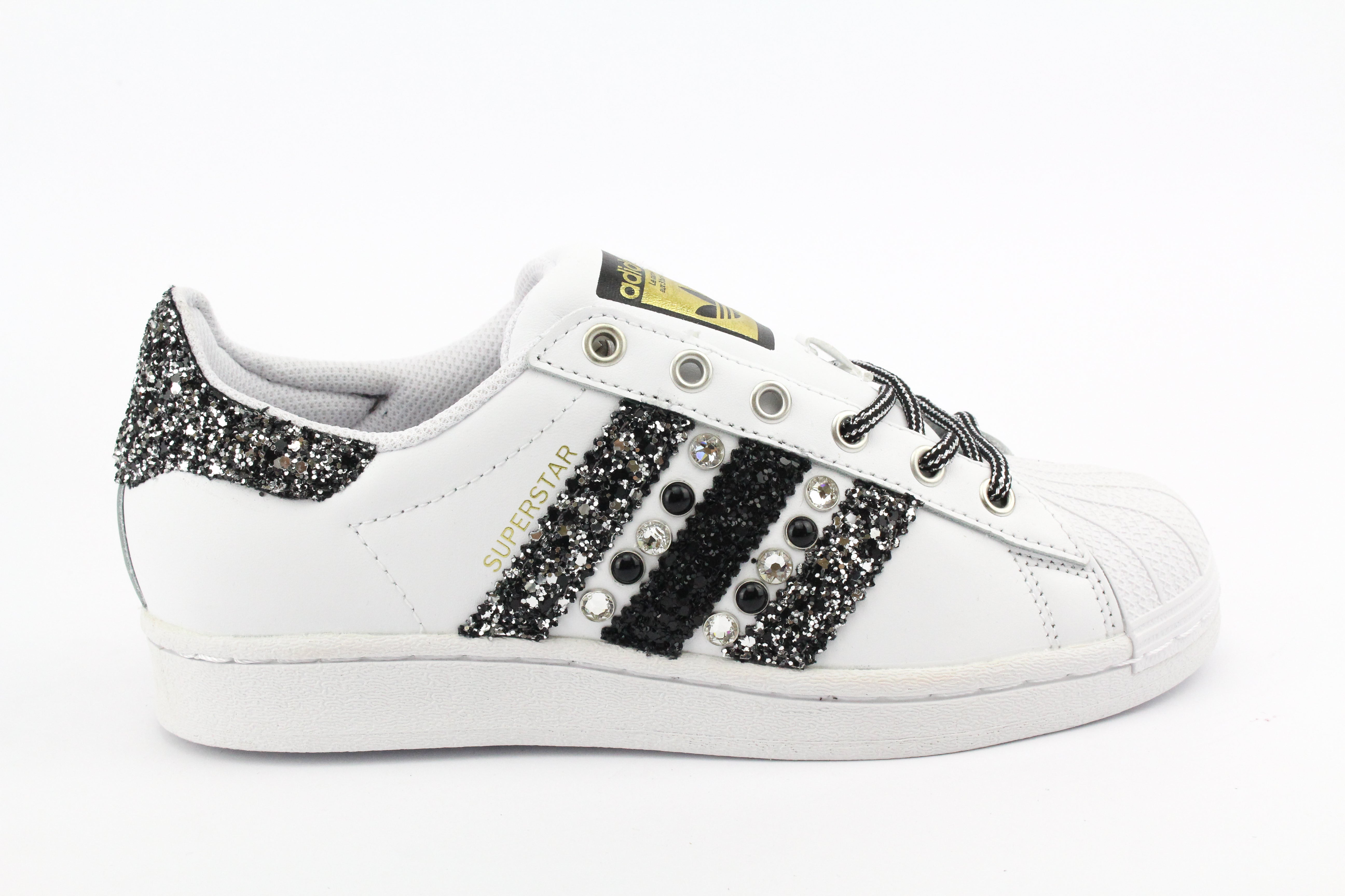 Adidas Superstar Glitter Strass & Perle Nere