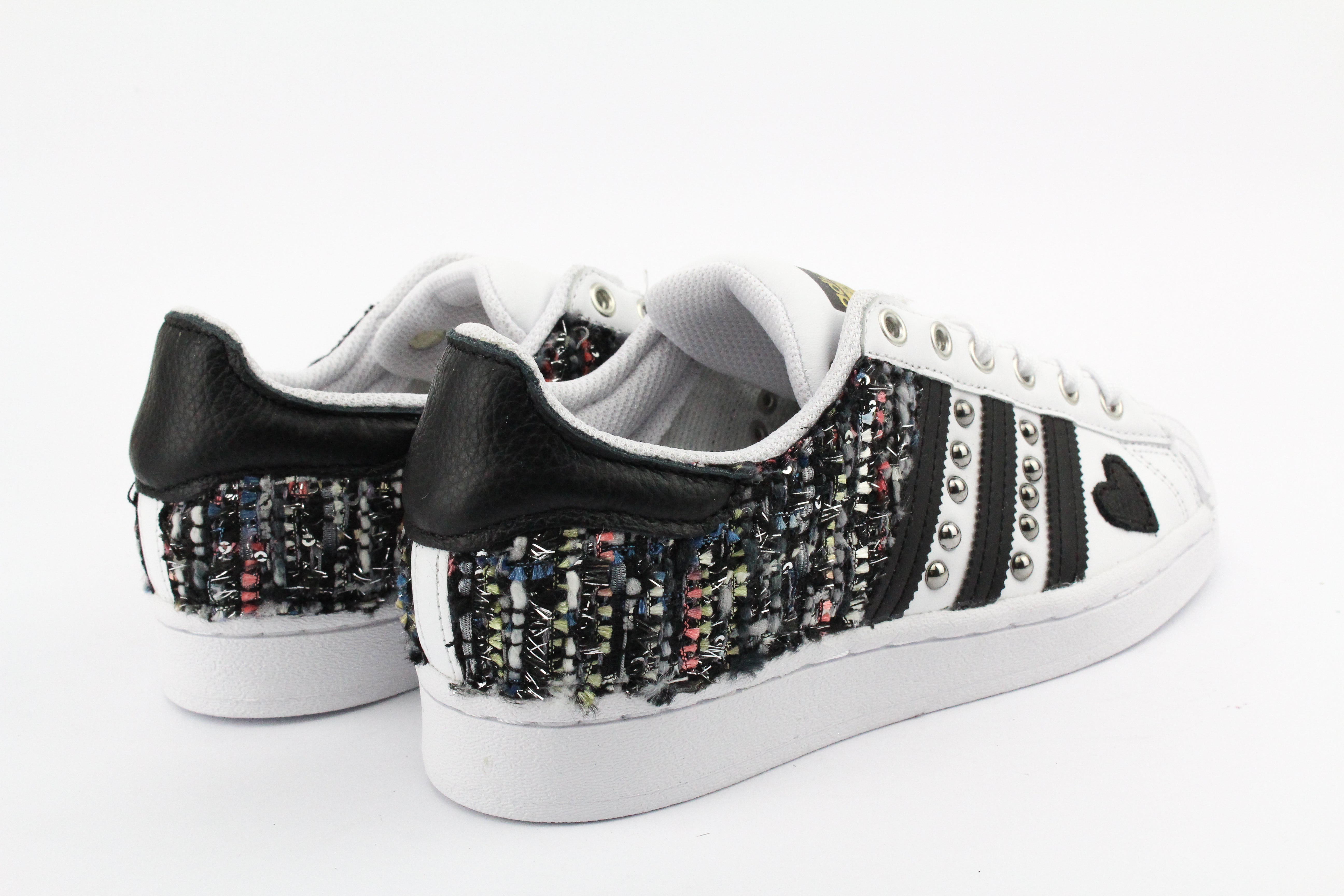 Adidas Superstar Black Bouclè Borchie & Cuore