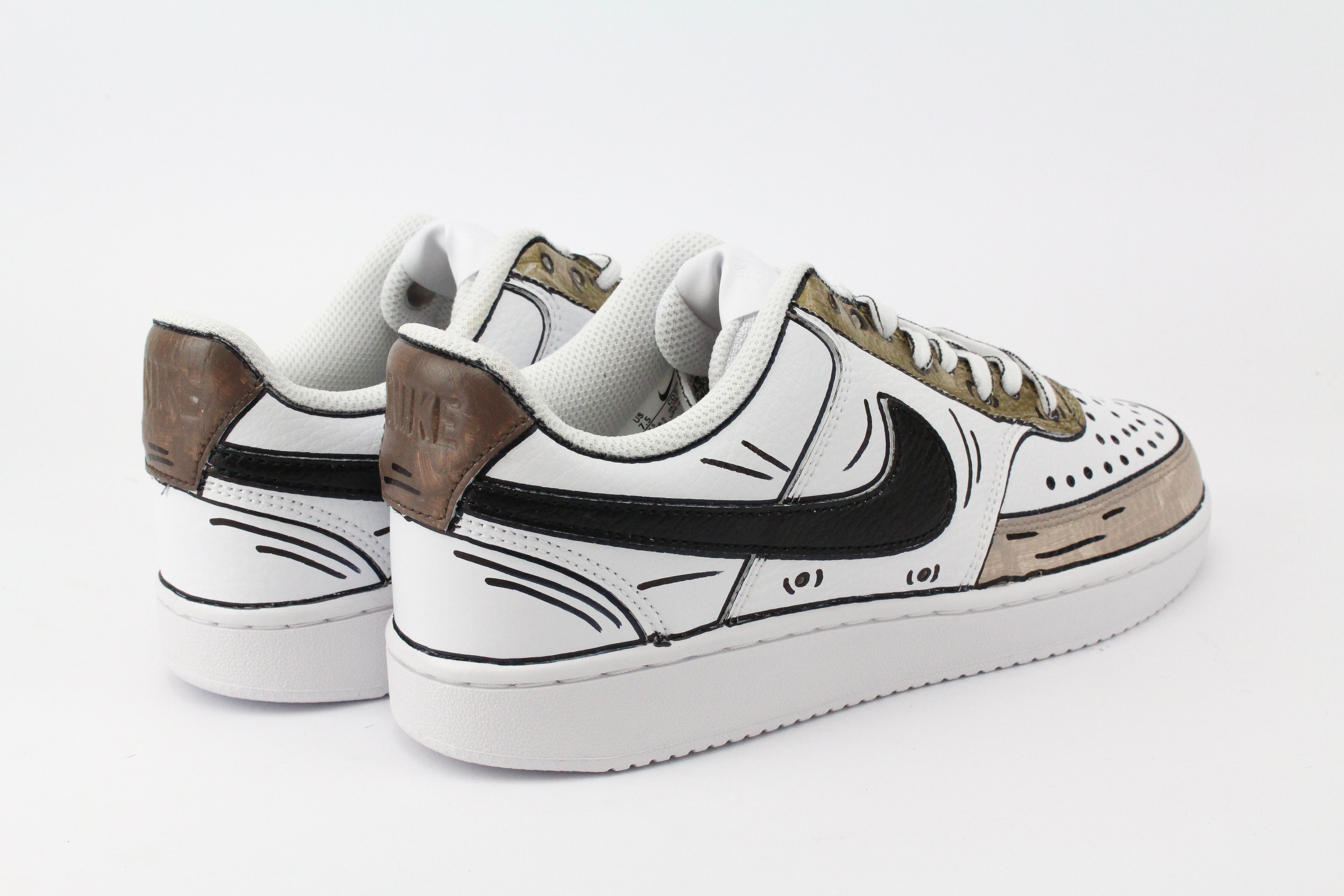 Nike Court Vision Low Brown Cartoon