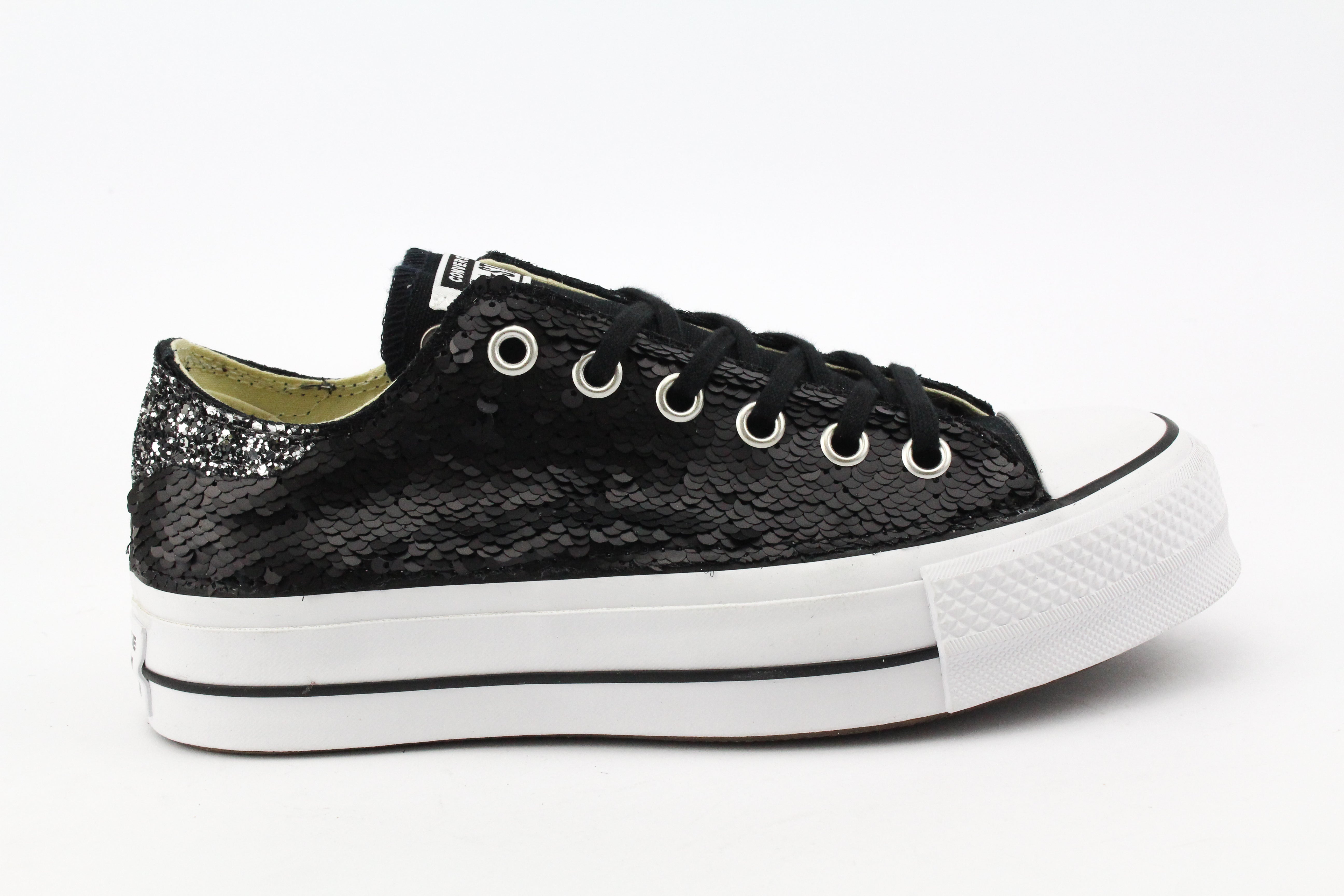Converse All Star Platform bassa Black Paillettes & Glitter