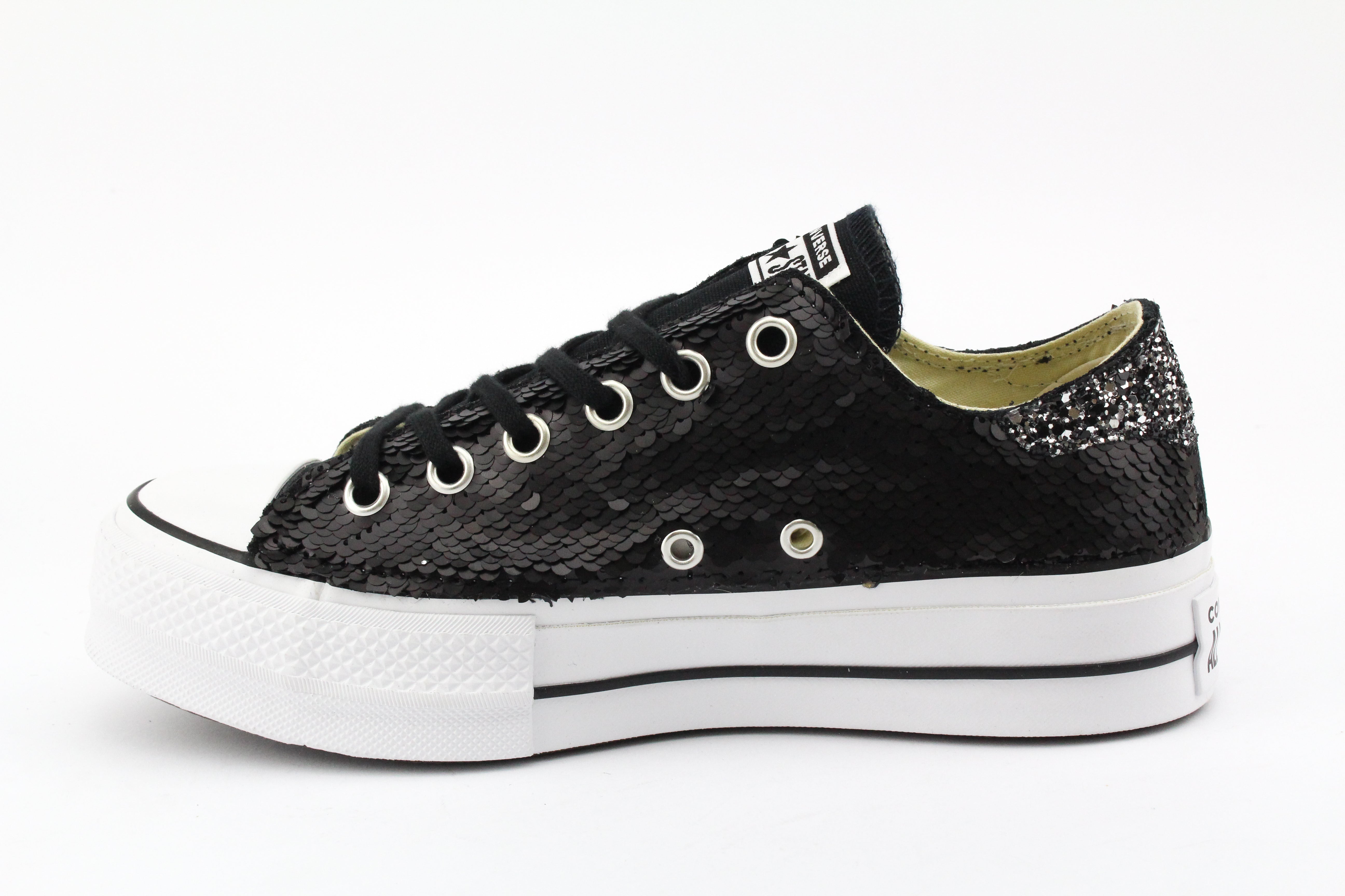 Converse All Star Platform bassa Black Paillettes & Glitter