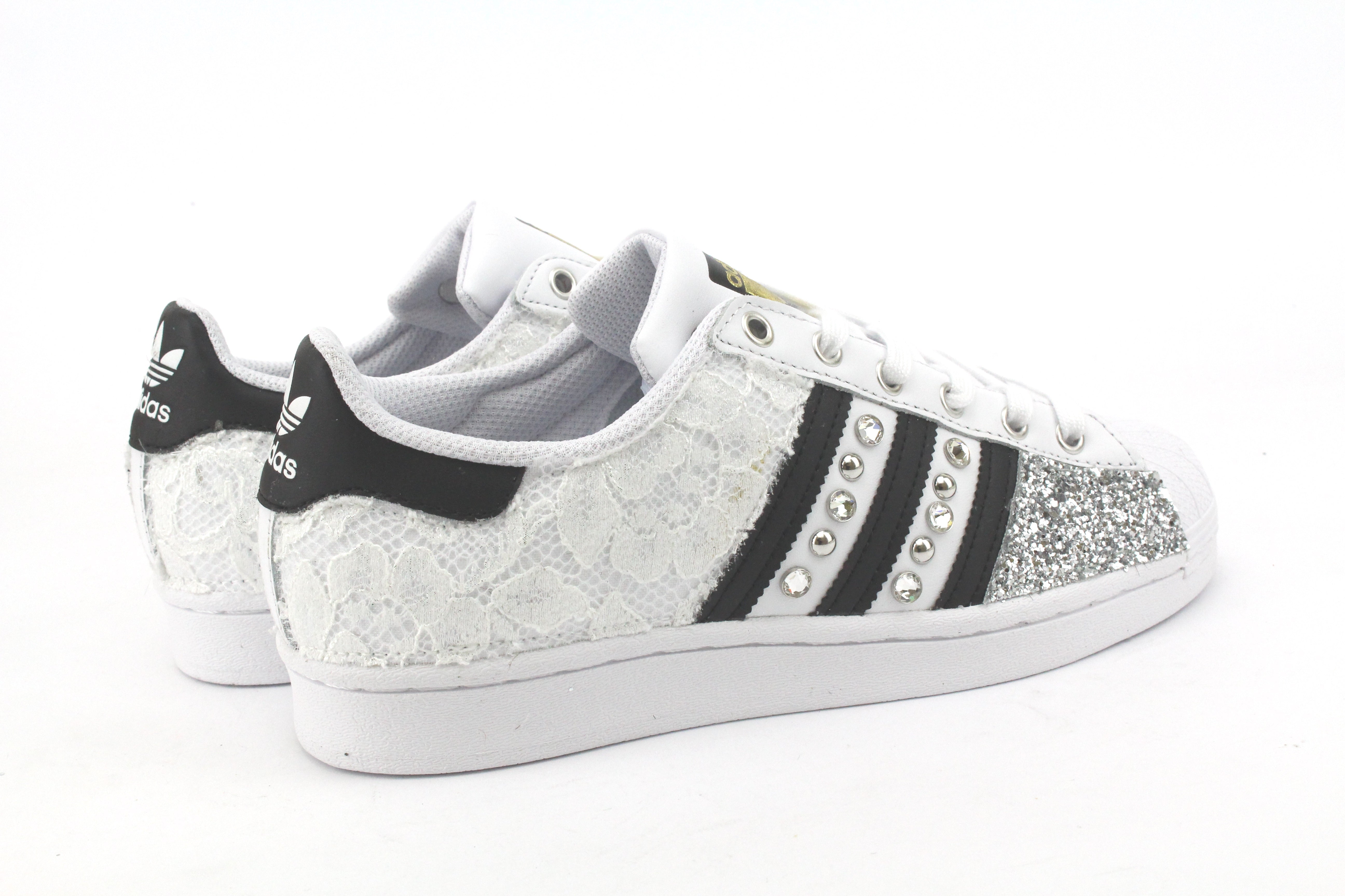 Adidas Superstar Pizzo White Glitter Argento