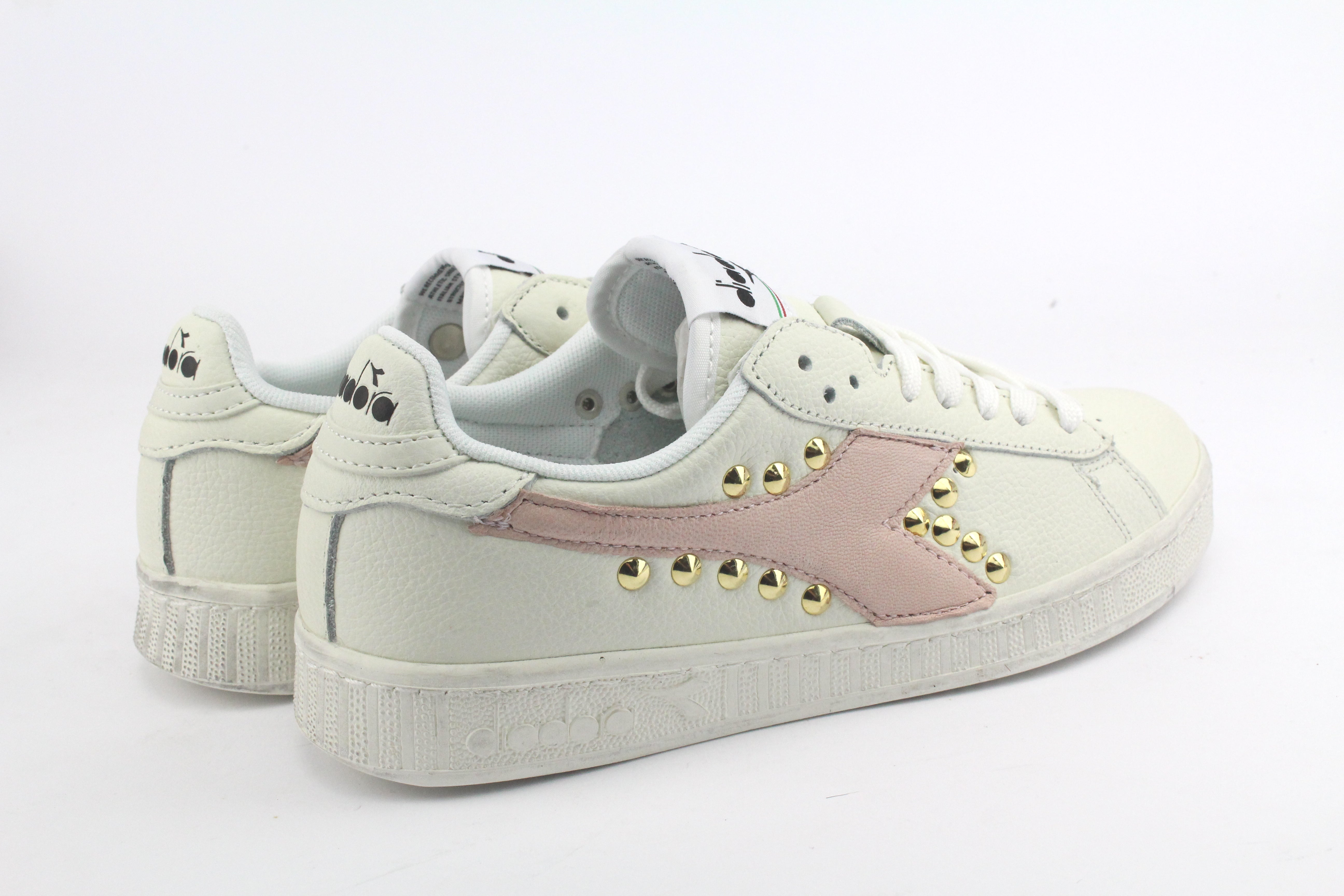 Diadora Game L High Waxed Rosa & borchie Oro