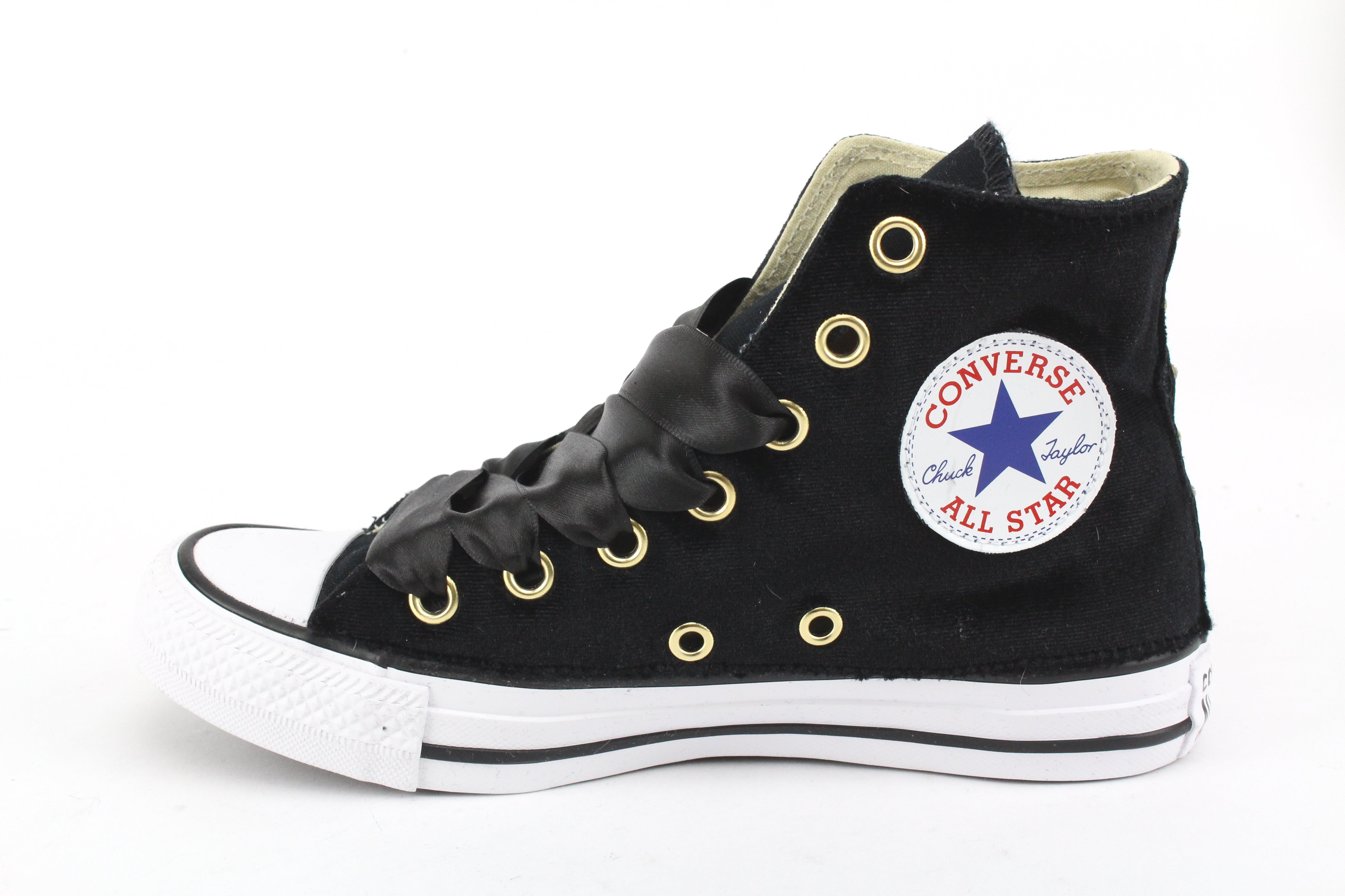 Converse All Star Black Velluto Cuore Glitter & Strass