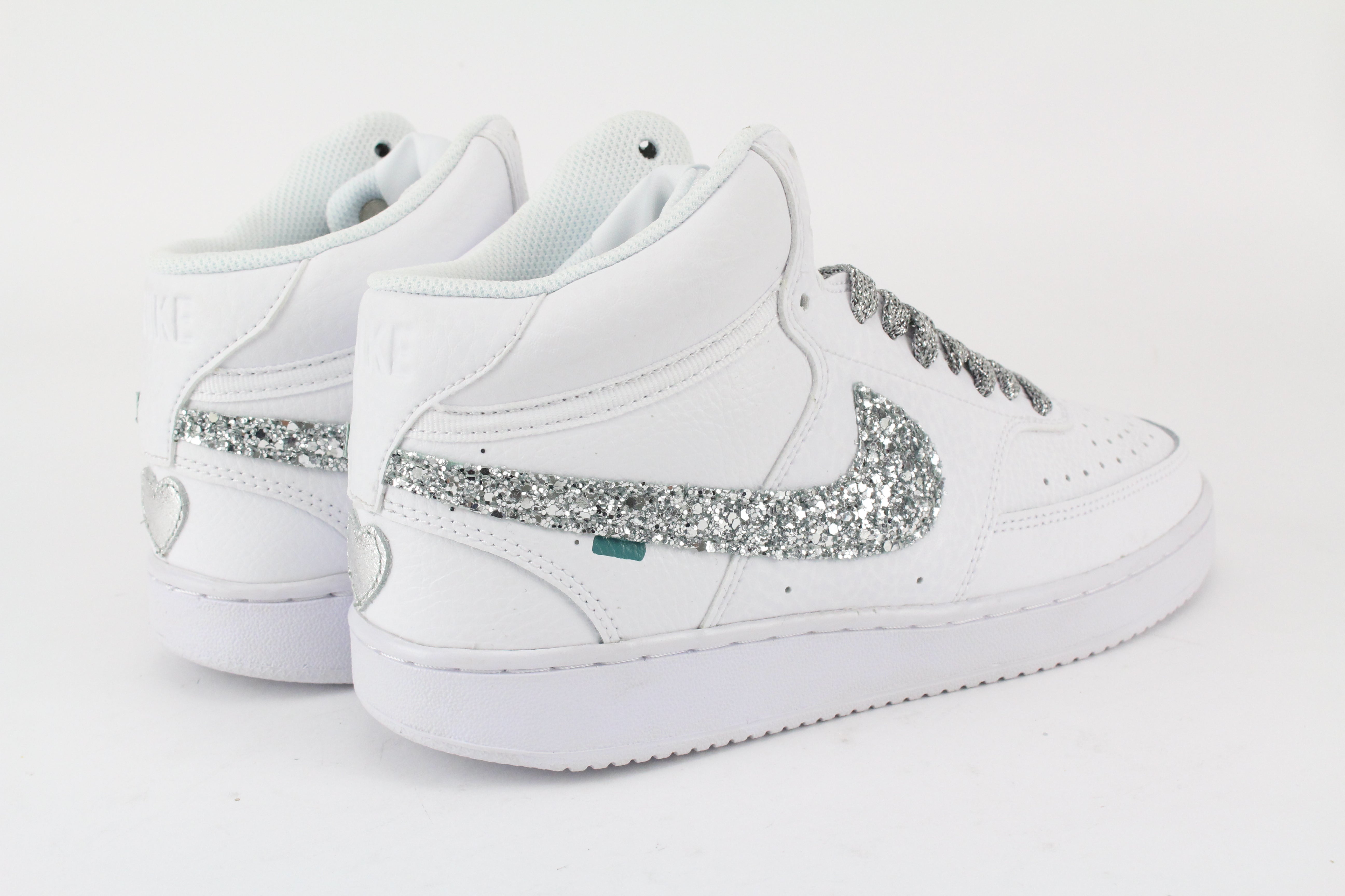 Nike Court Vision MID Glitter Silver & Ricamo