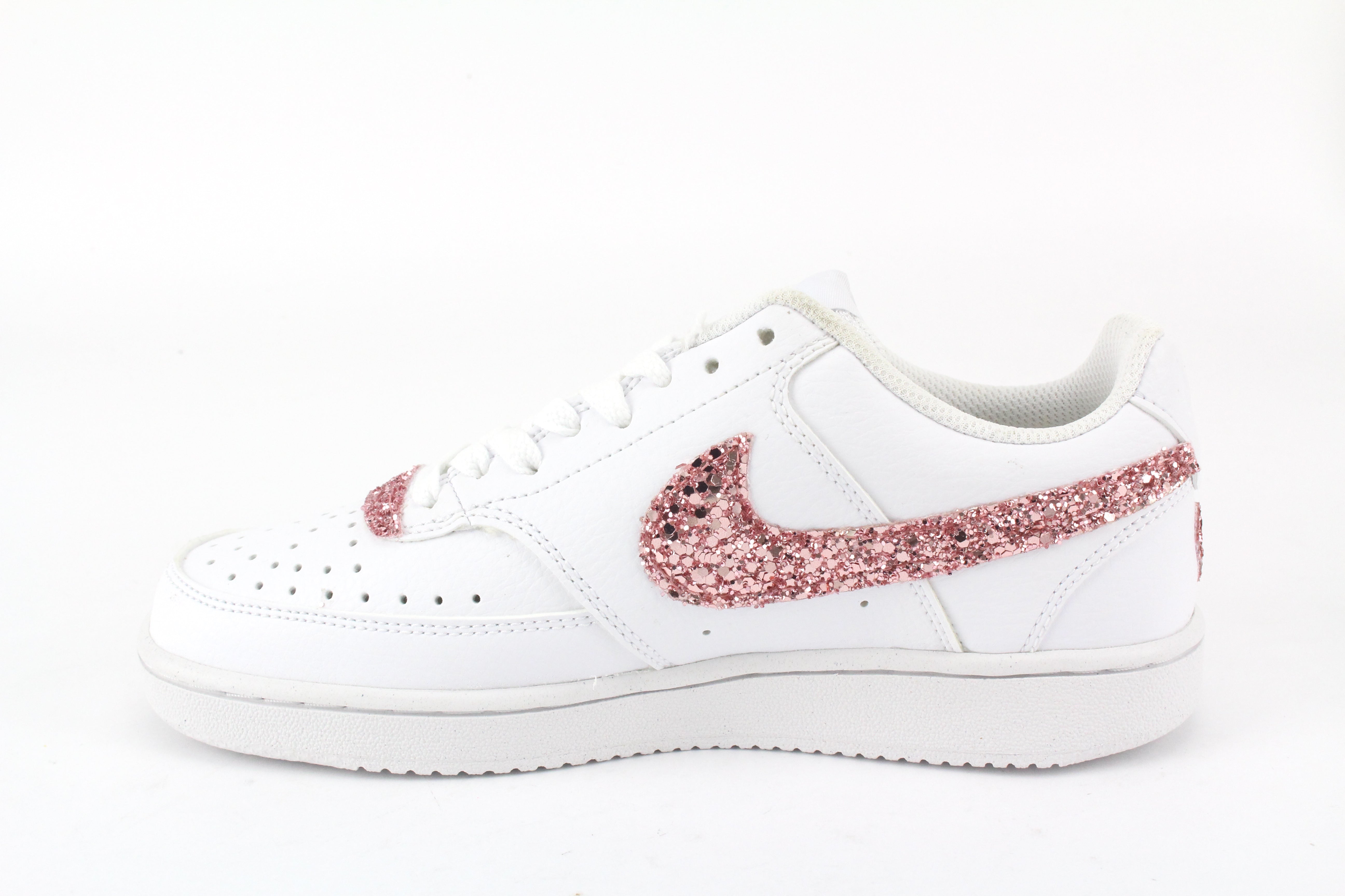 Nike Court Vision Low Pink Glitter e cuore