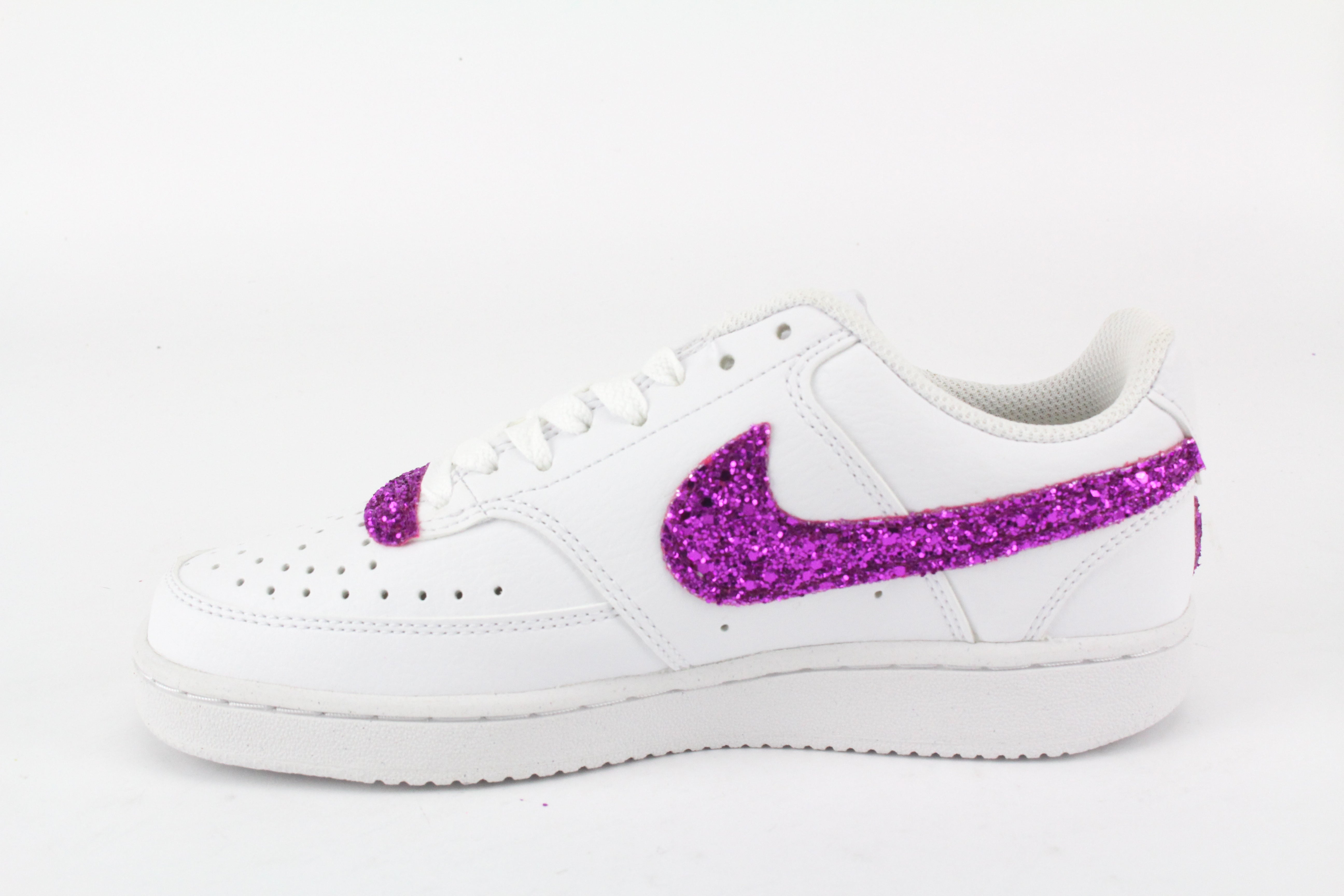 Nike Court Vision Low Fuxia Glitter e cuore