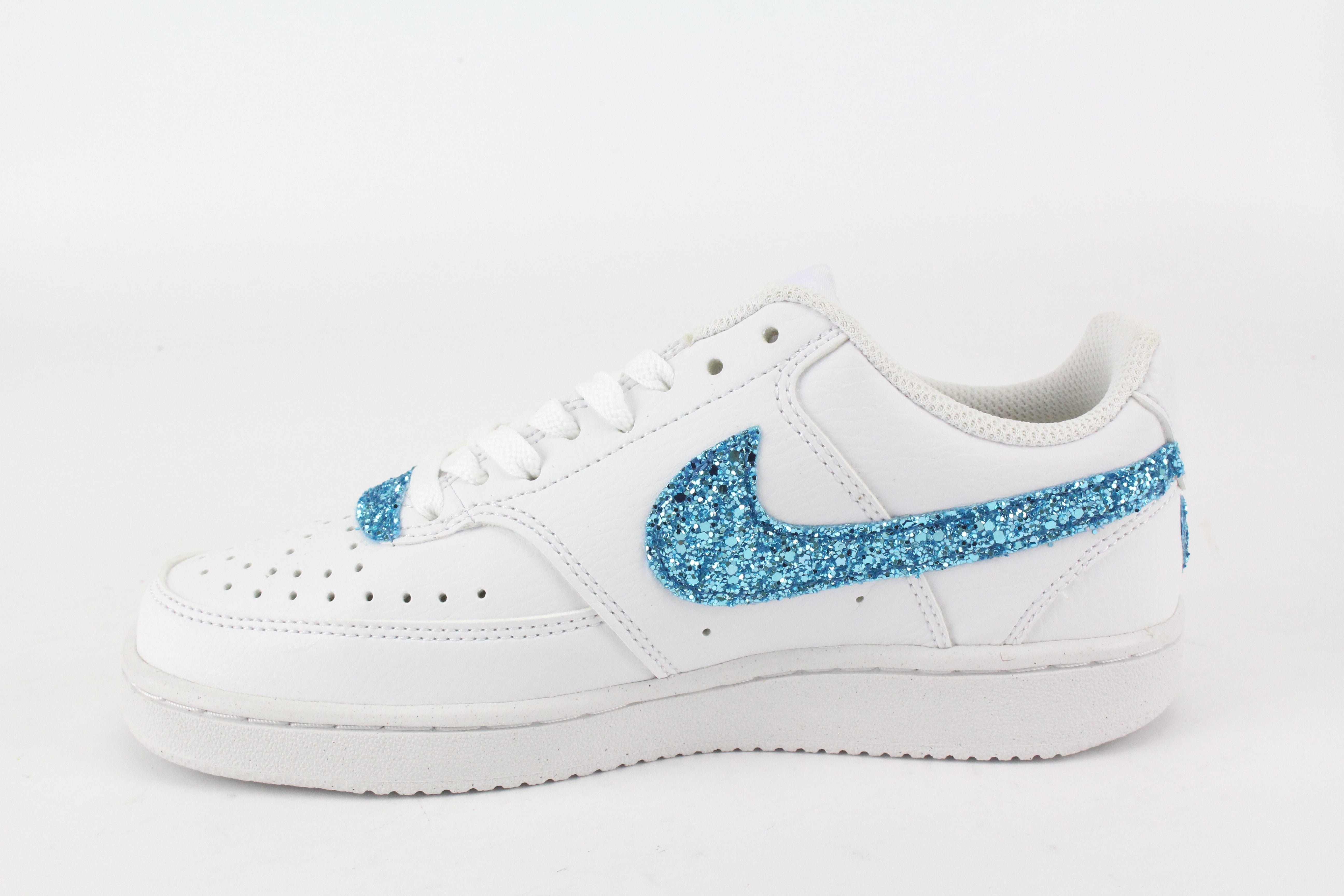 Nike Court Vision Low Azzurro Glitter e cuore