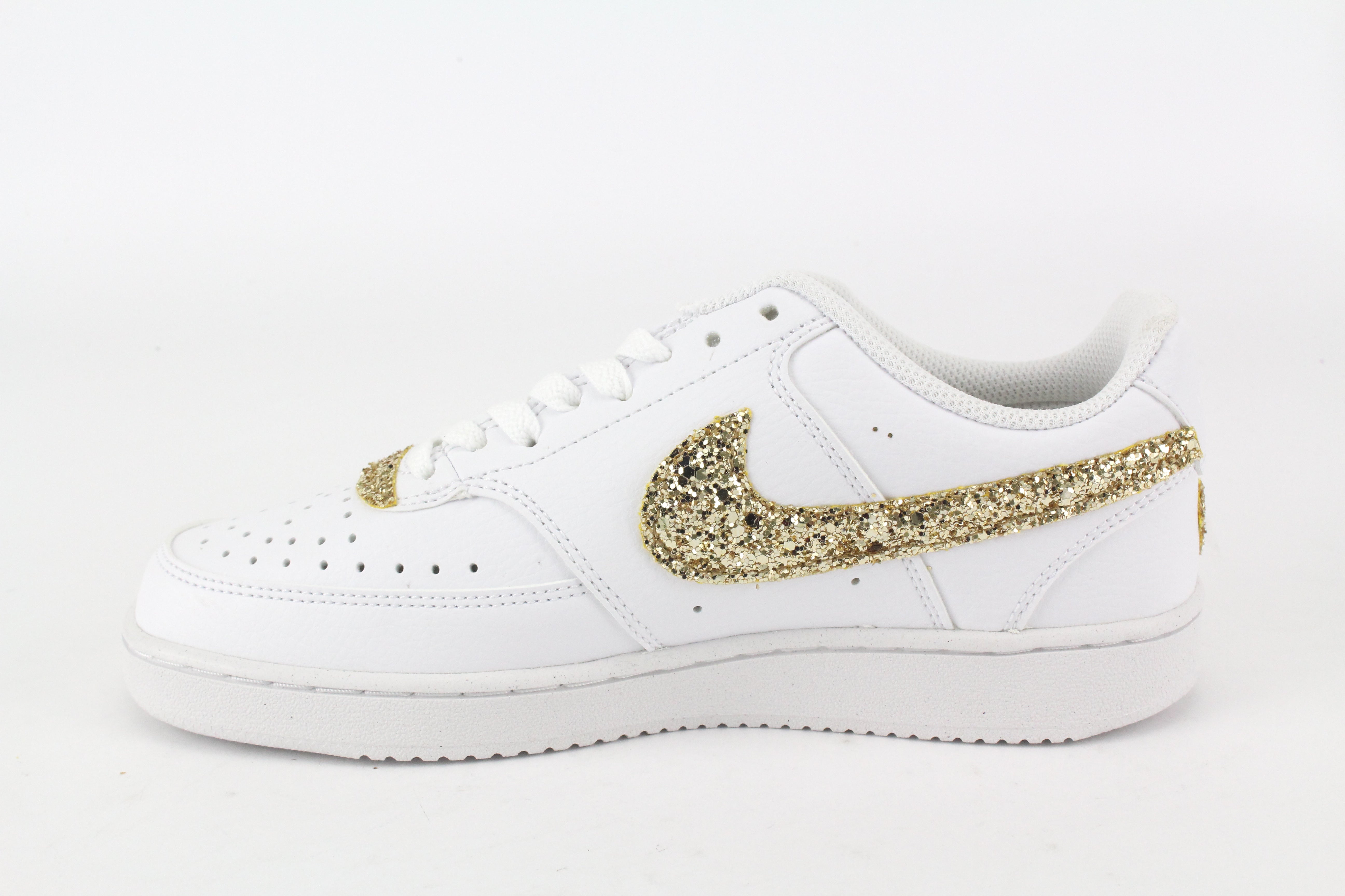 Nike Court Vision Low Gold Glitter e cuore
