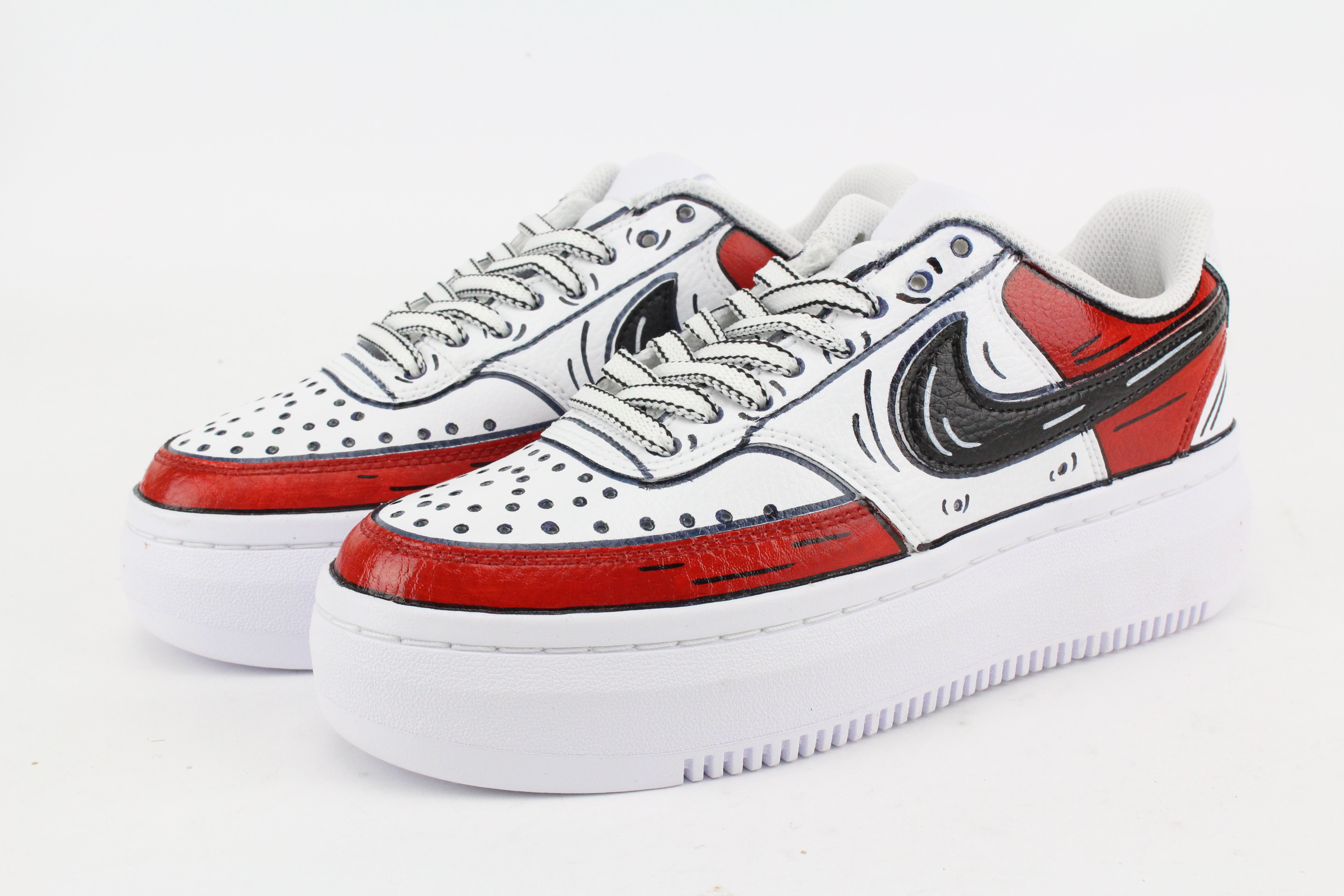 Nike Court Vision Low Platform Cartoon Rosso