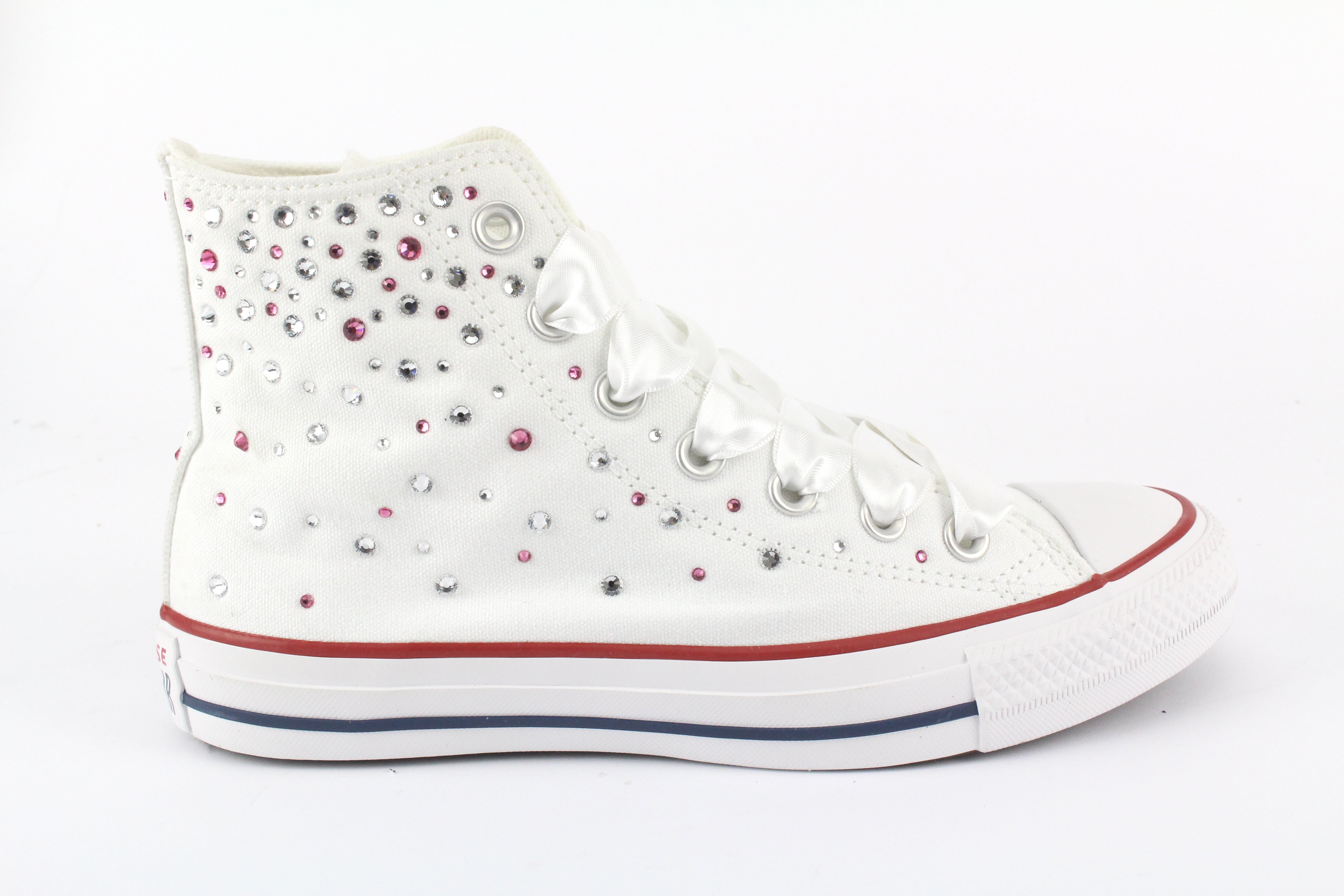 Converse All Star White Strass Termo Cristal Rose