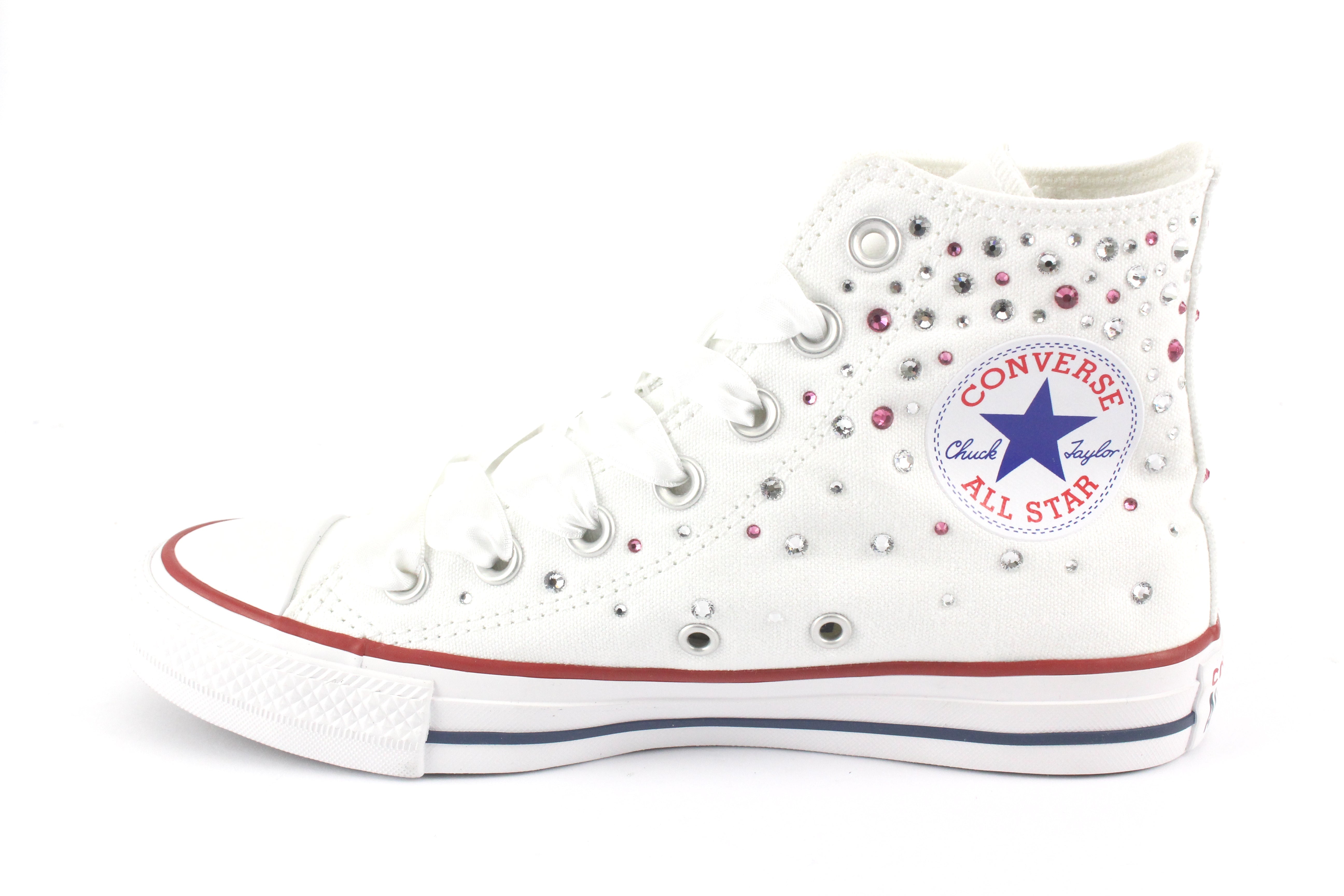 Converse All Star White Strass Termo Cristal Rose