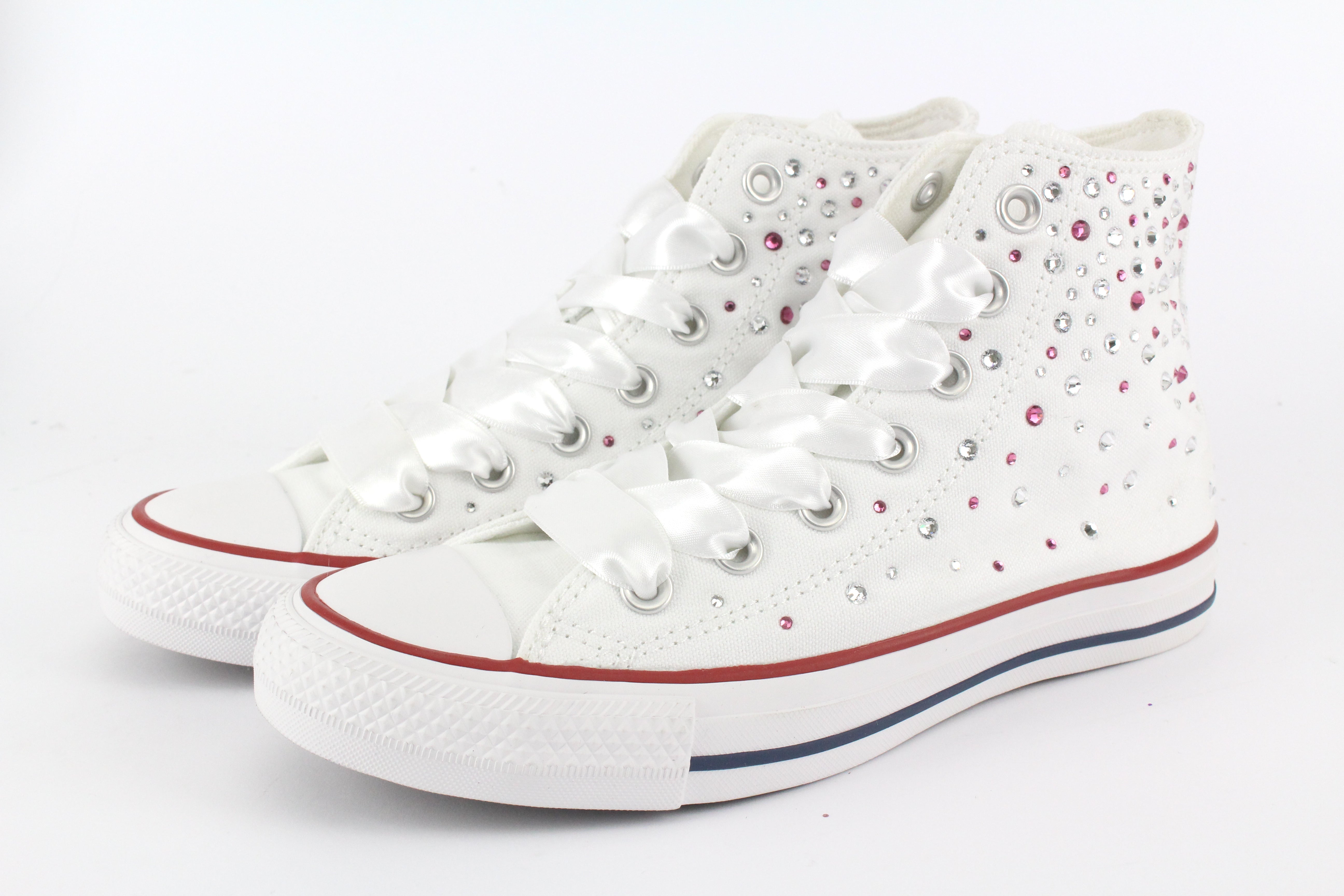 Converse All Star White Strass Termo Cristal Rose