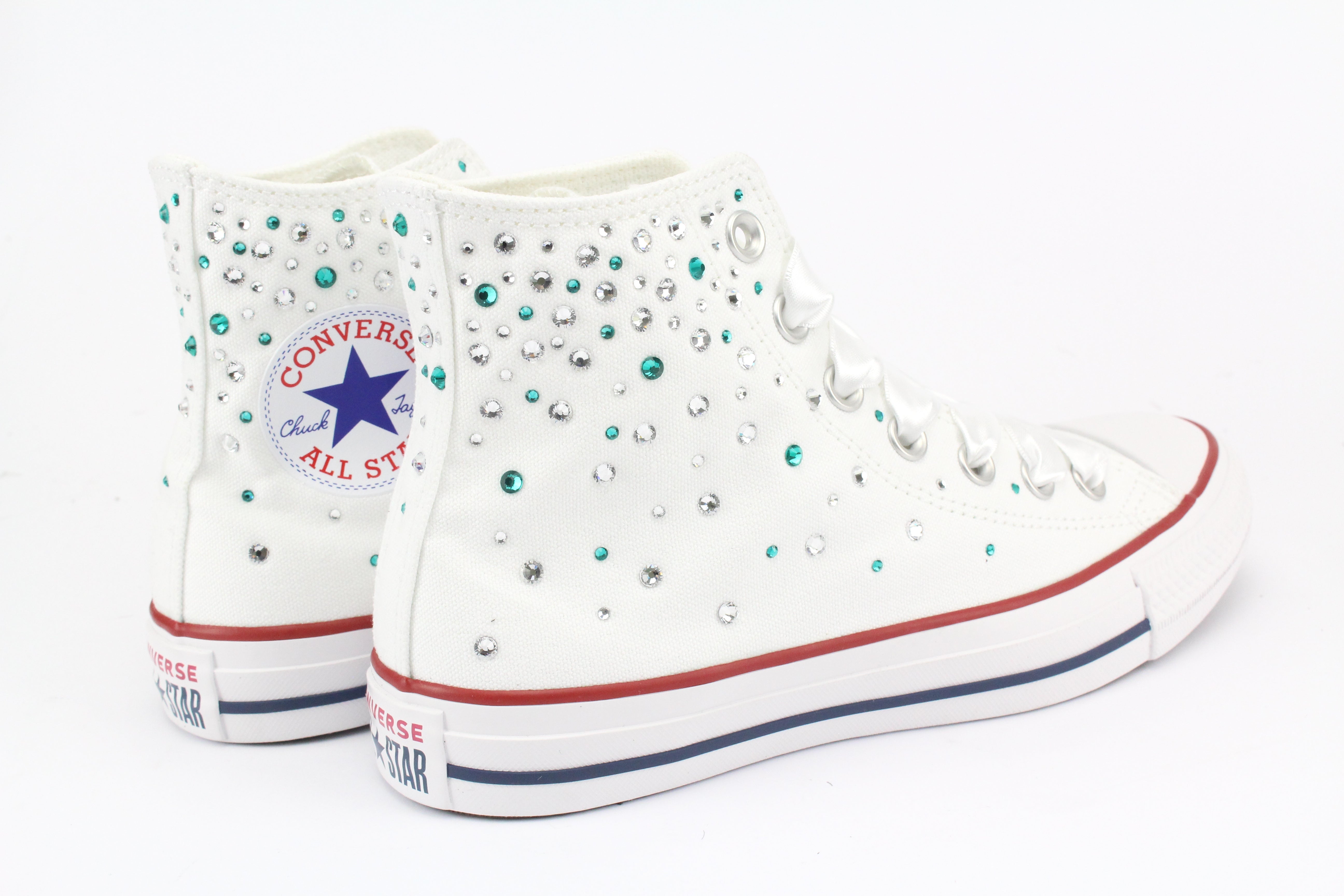 Converse All Star White Strass Termo Cristal Tiffany