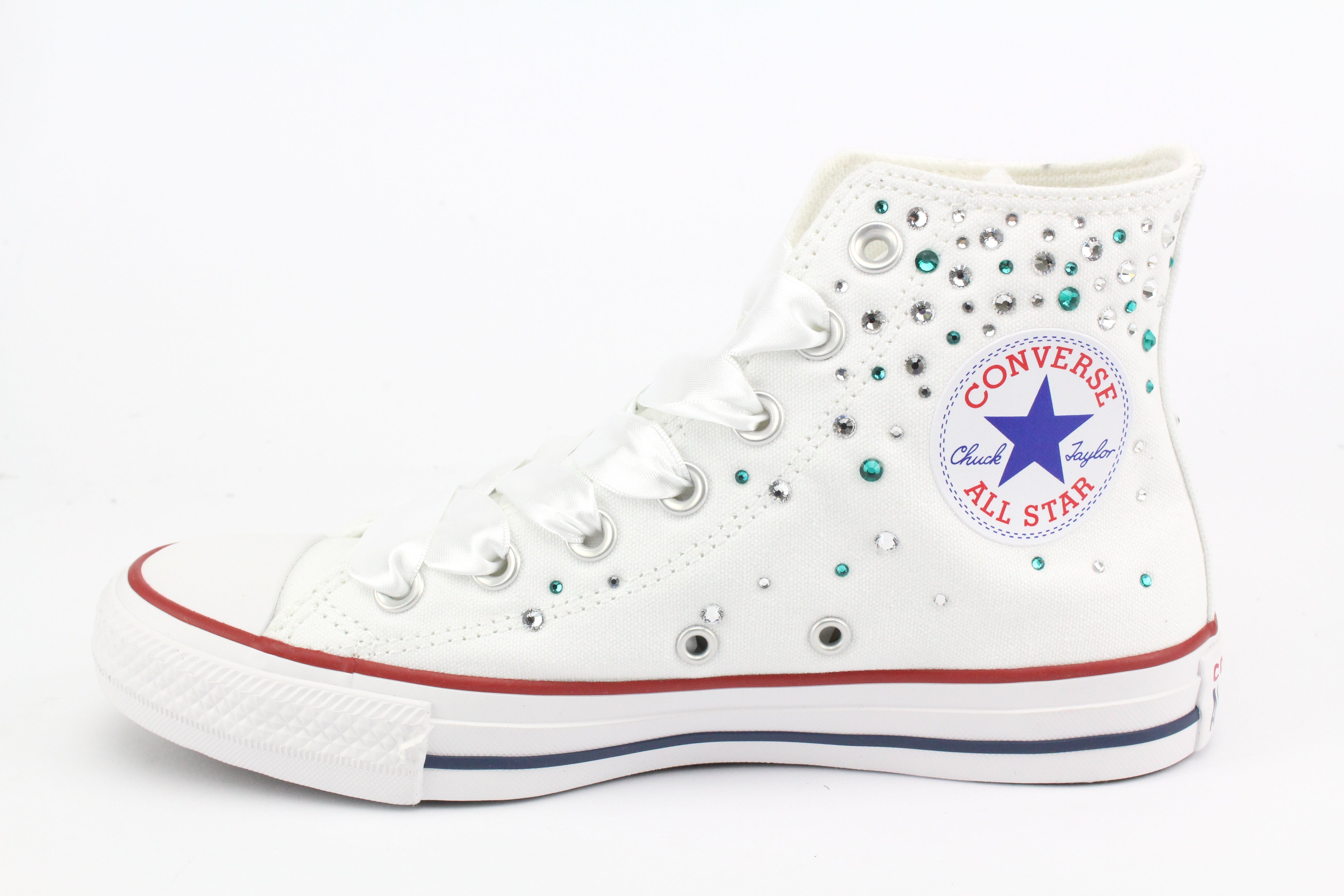 Converse All Star White Strass Termo Cristal Tiffany
