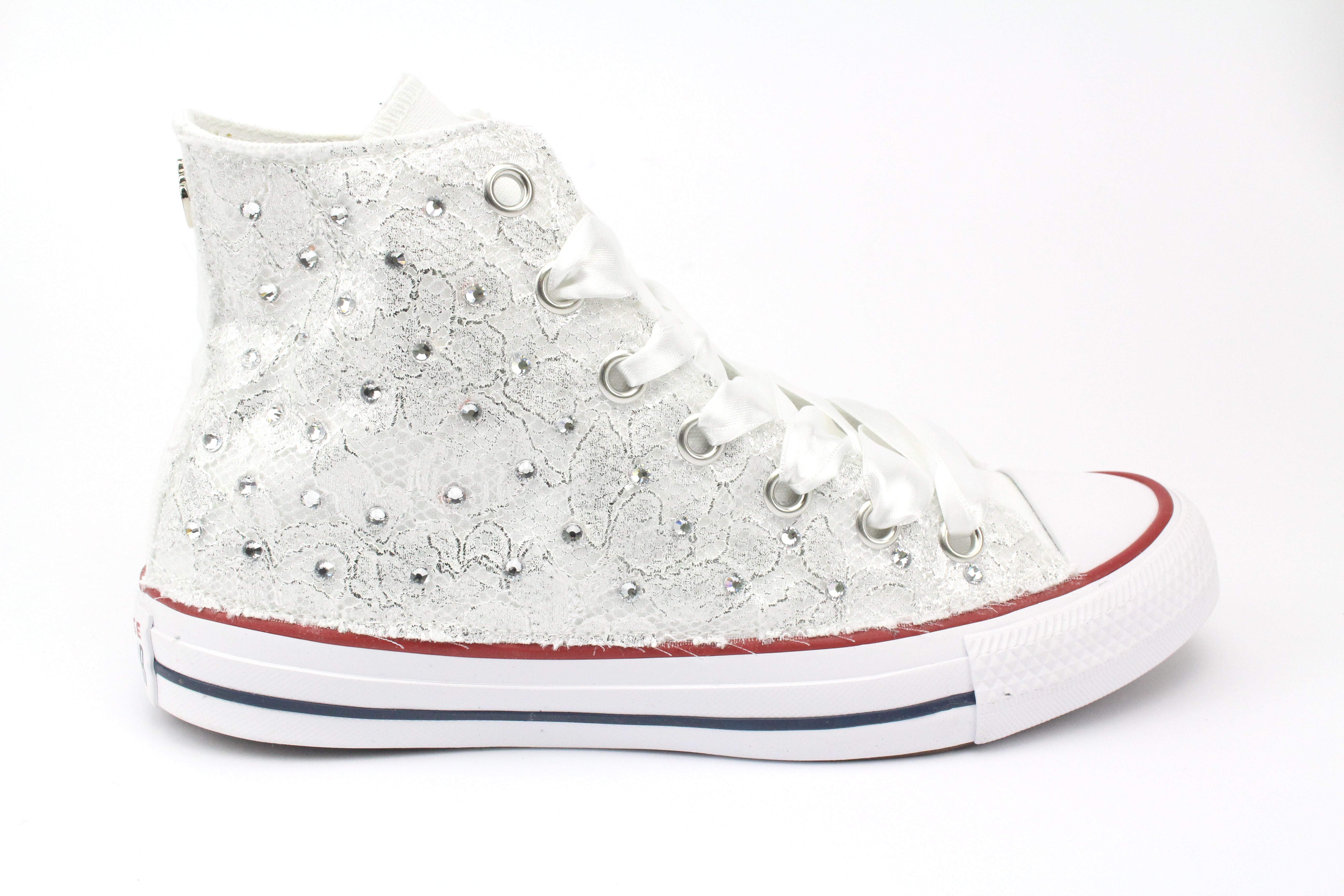 Converse All Star Pizzo White & Strass Termo Cristal