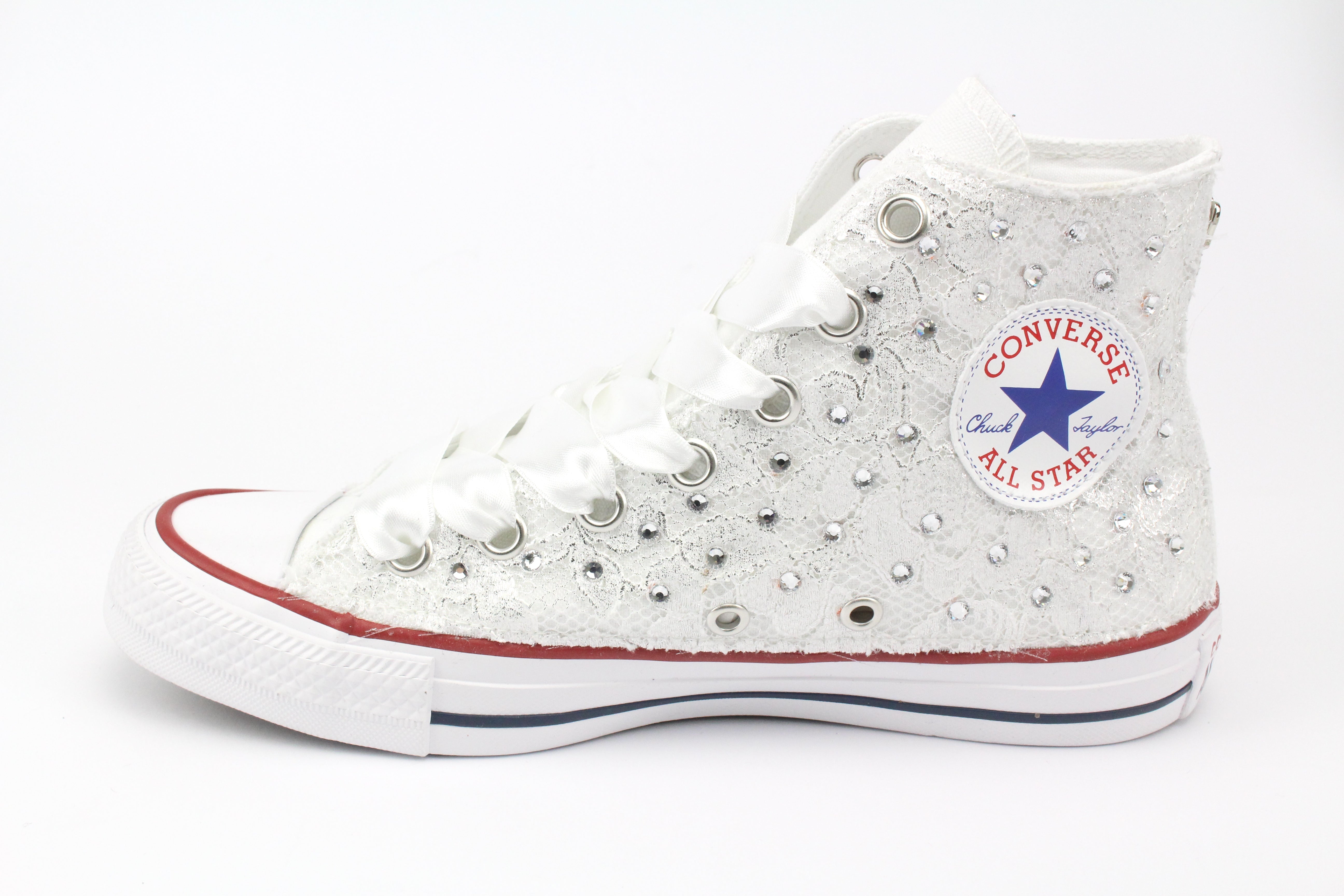Converse All Star Pizzo White & Strass Termo Cristal